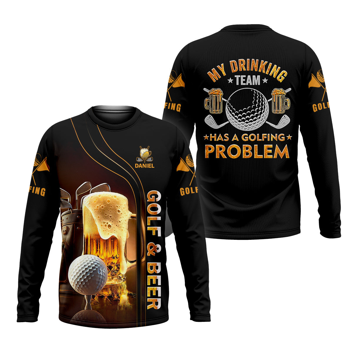 My Drinking Team Has Golfing Problem Beer Custom Men's Golf Polo ShirtMens Golf Gift, Funny Golf Shirt