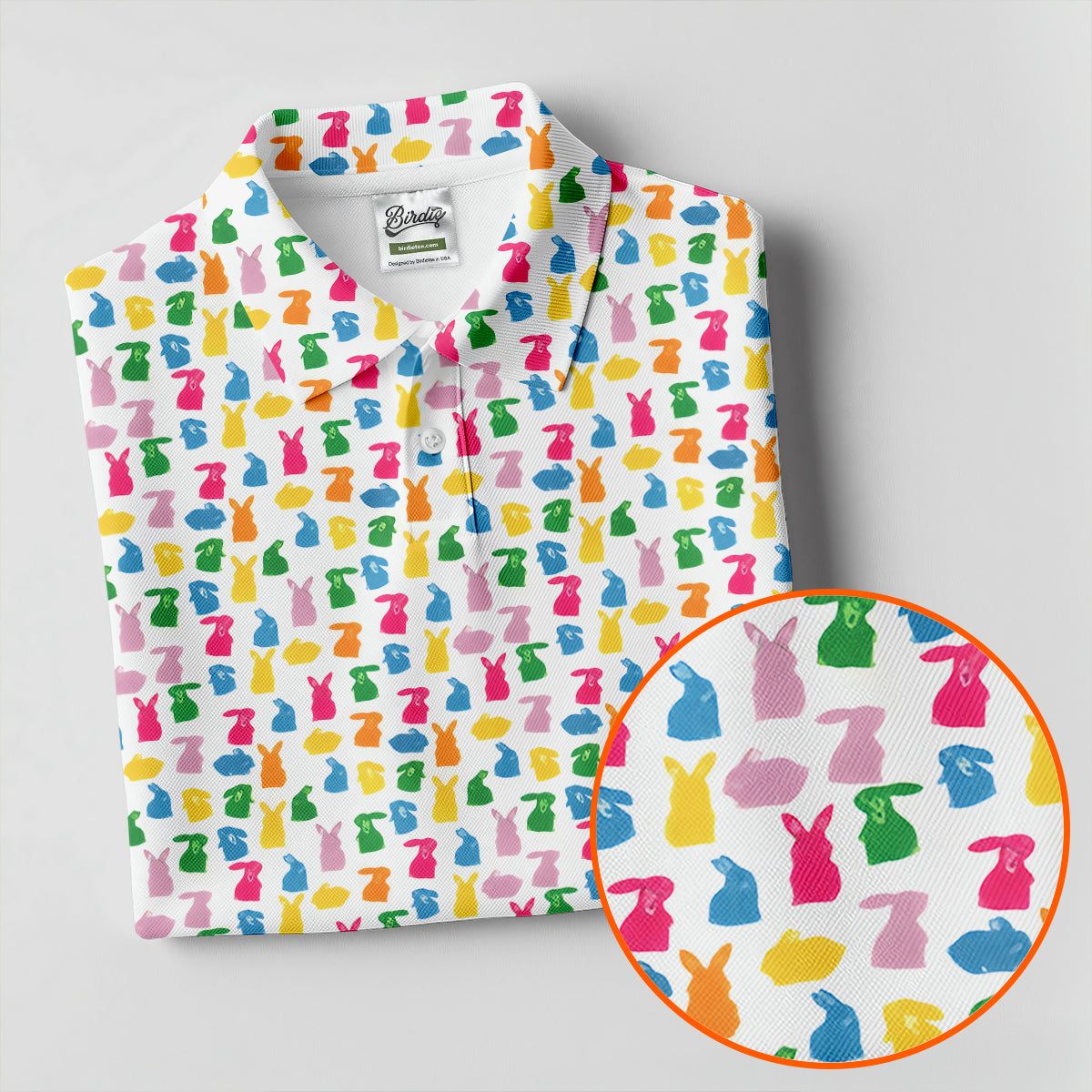 Bunny Hops Seamless Pattern Easter Golf Shirt, Women Golf Top, Fun Women's Golf Shirts, Ladies Golf Shirts
