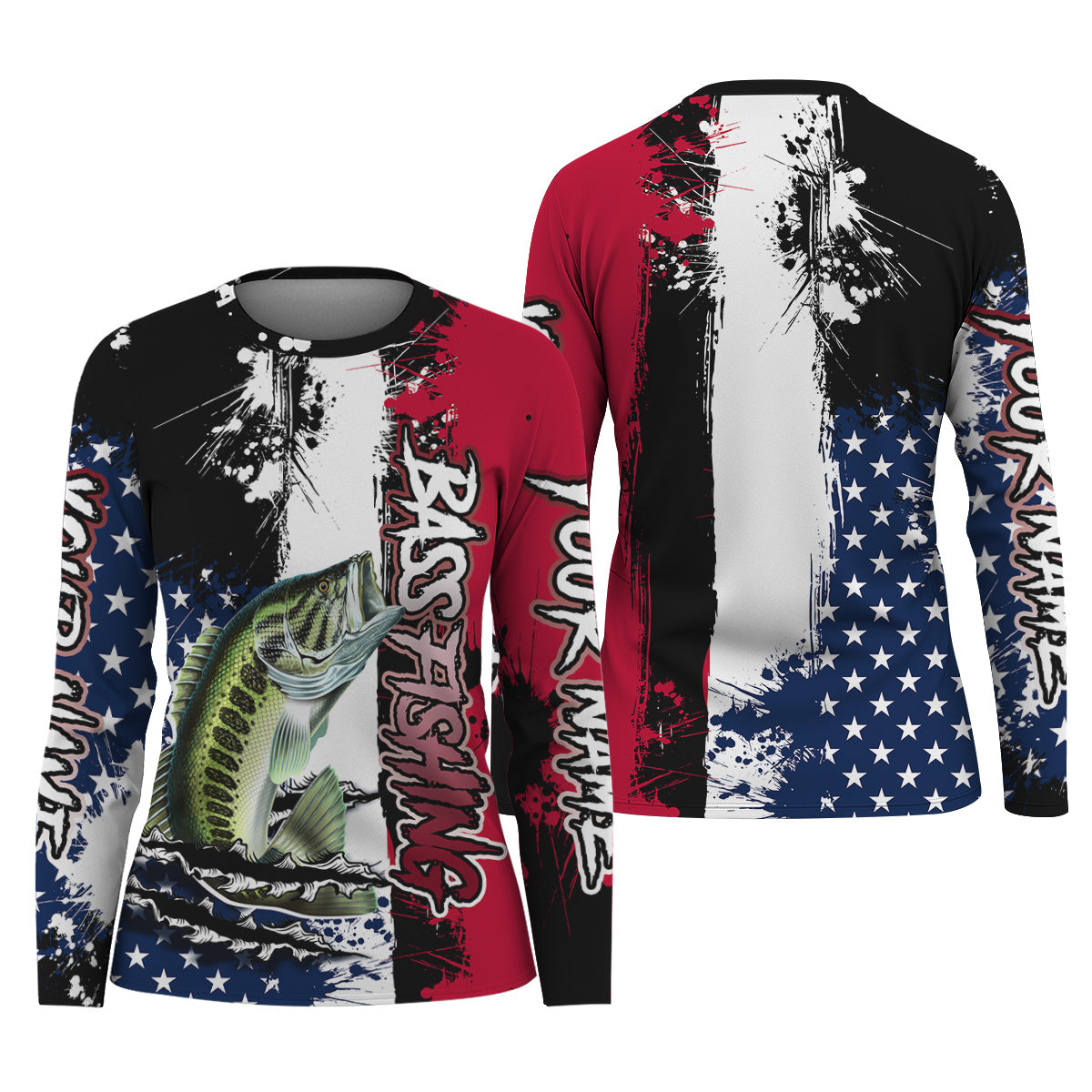 Women Patriotic Fishing UPF Shirts, Ladies Long Sleeve Fishing Shirt, Women Fishing Shirt