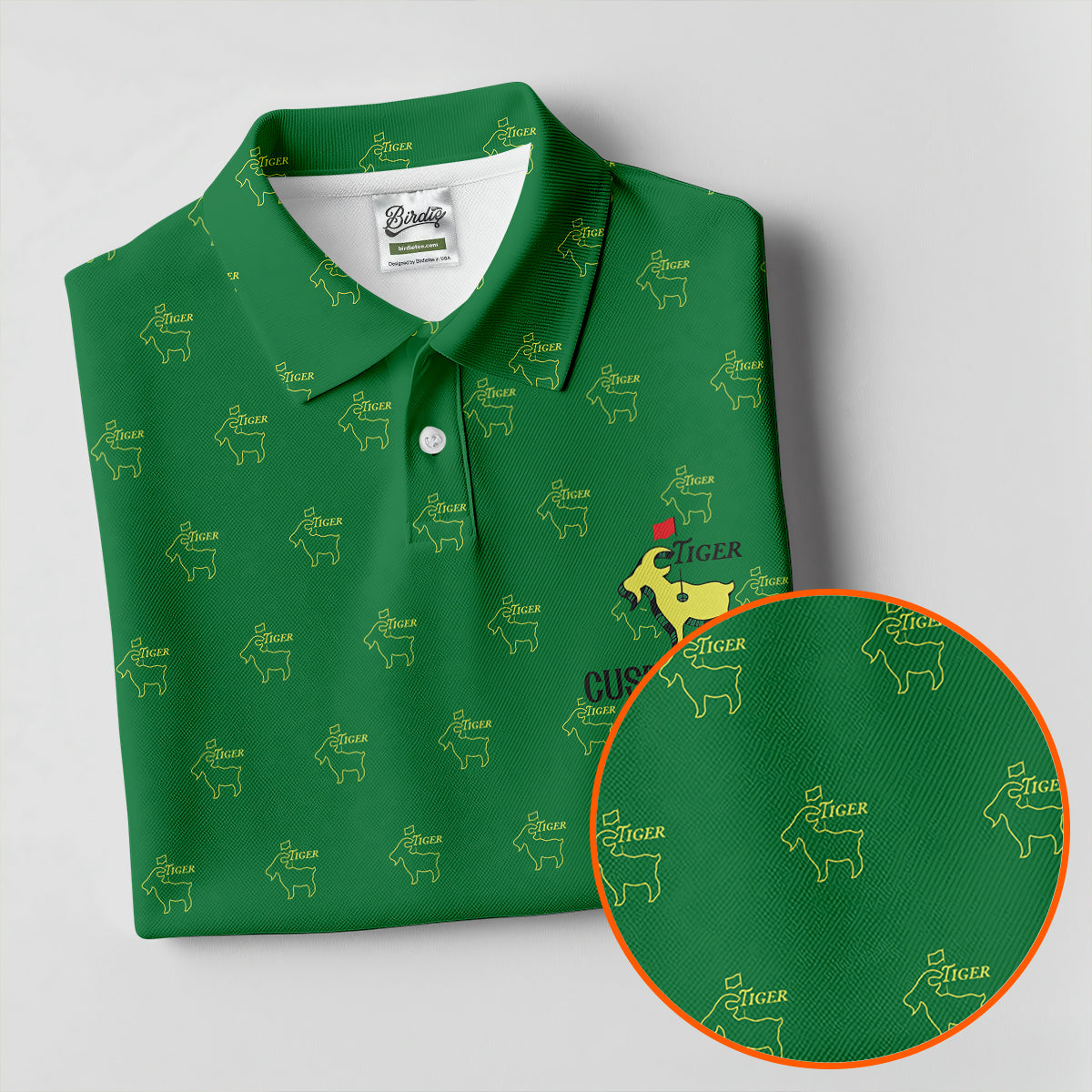 Tiger Woods Golf Tournament Goat Seamless Pattern Performance Golf Shirt, Women Golf Top