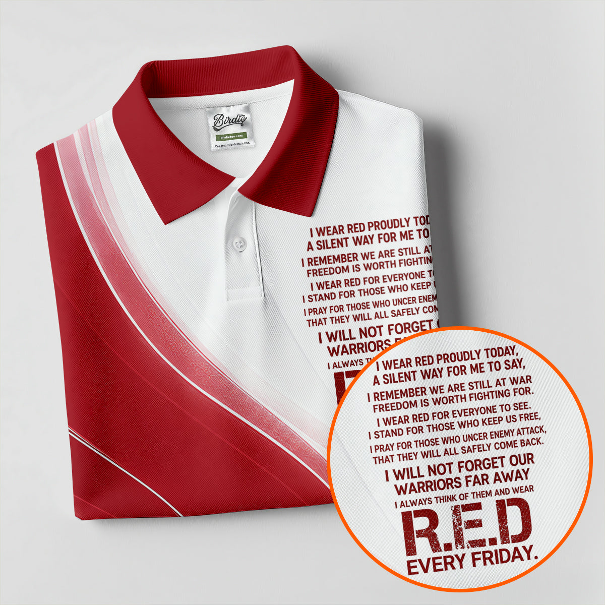 Red Friday Faith Cross Red White Gradient Patriotic Golf Shirt, 250 Years Golf Shirt For Women