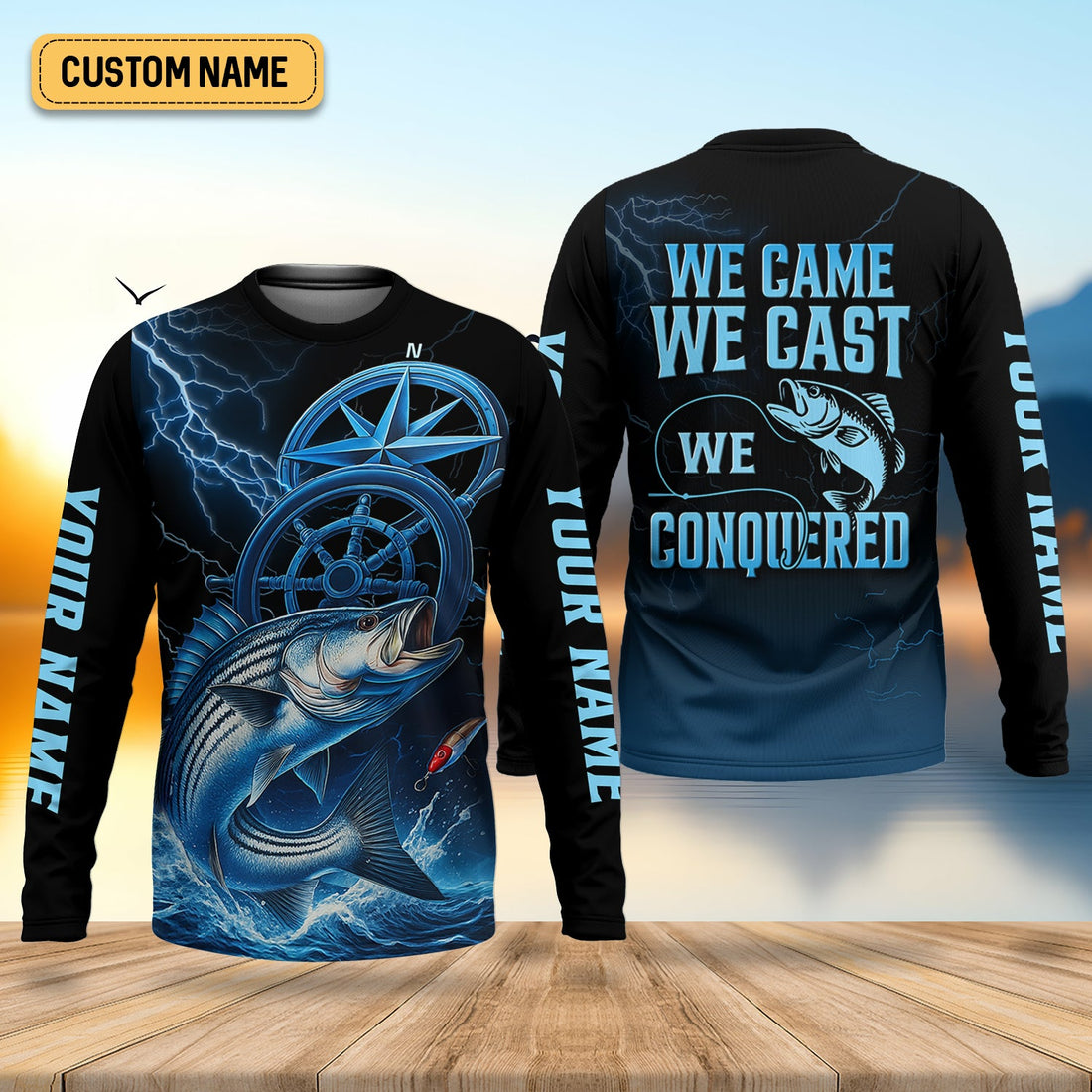 We Came We Saw We Conquered, Casting Fish, SPF Shirt, Custom Fishing Shirt, Men Long Sleeve Shirt