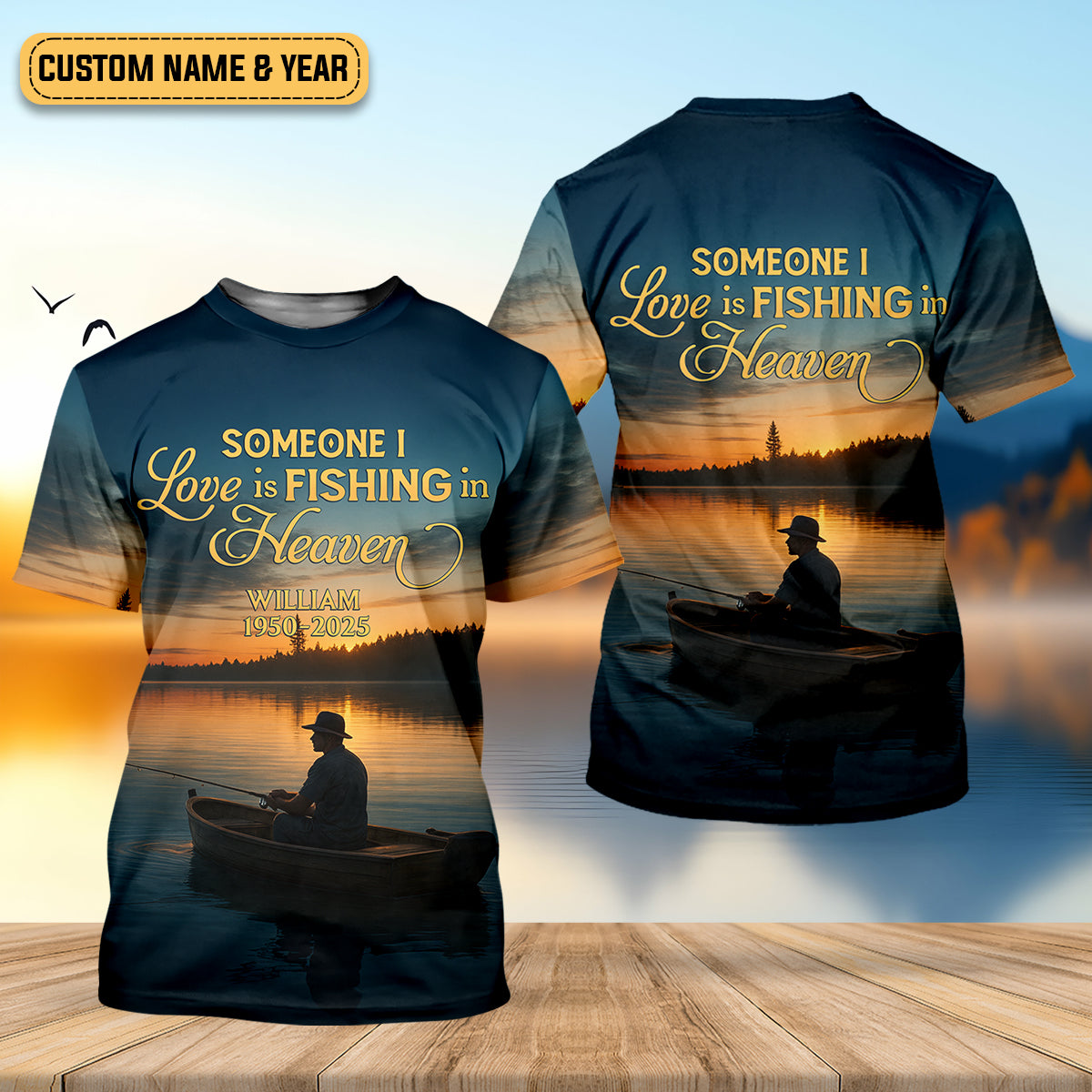 Someone I Love Is Fishing In Heaven Fishing Memorial SPF Shirt For Men, Gift For Fisherman, Men's Fishing Shirt