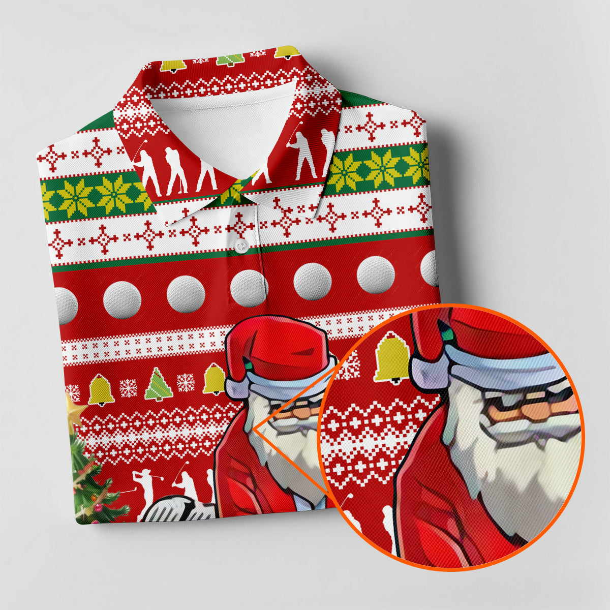 The Santa Claus Golf Pose Christmas Golf Shirt, Fun Golf Shirts For Men, Christmas Presents For Golfers