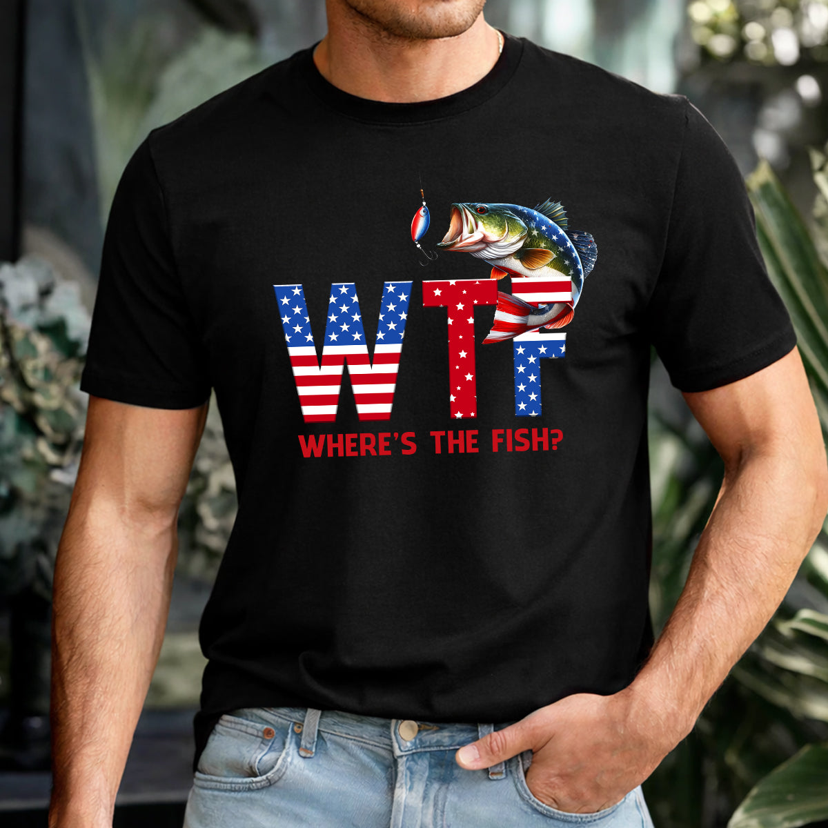 Where's The Fish Patriotic 4th Of July Funny Fishing Shirt, 250th Anniversary Fishing Shirts For Men