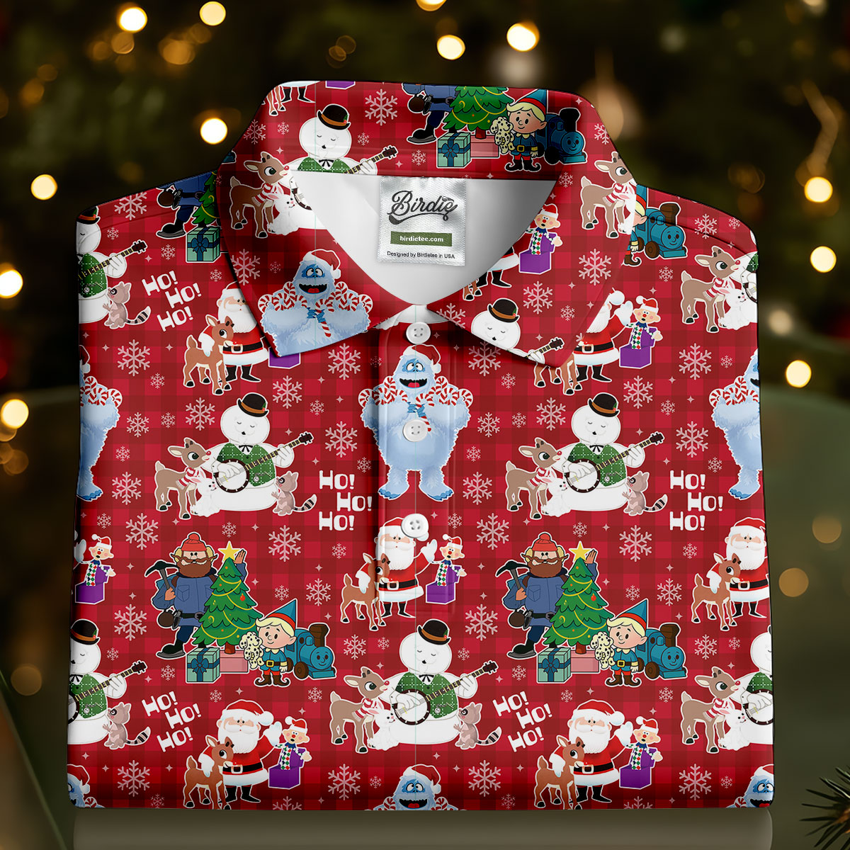 Ho Ho Ho Santa Yeti Women's Golf Tops, Christmas Golf Shirt, Ladies Golf Polos, Golf Gift For Ladies