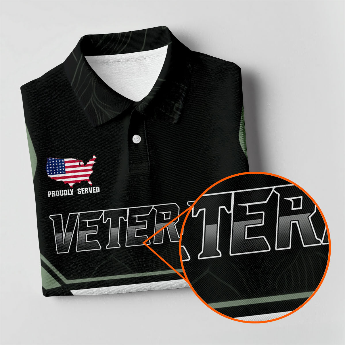 Personalized Veteran America 250 Polo Shirt Gray Accent, Golf Polo Shirts For Men, Mens Golf Shirts