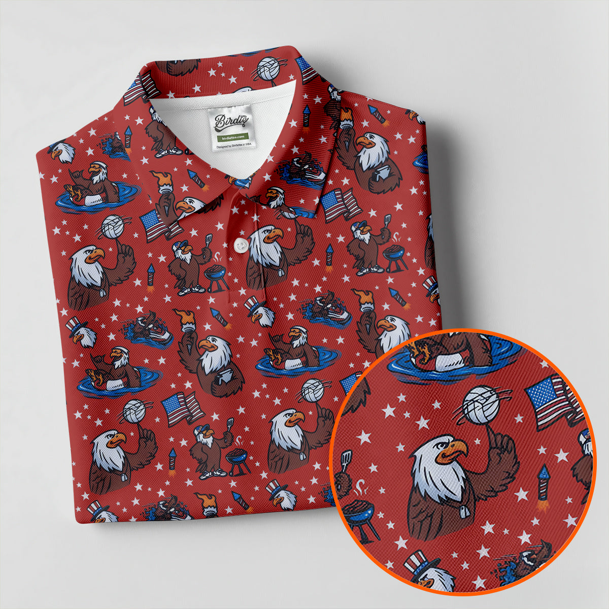 Patriotic Bald Eagle Women Golf Top, 250th Anniversary 4th Of July Golf Shirt, Ladies Golf Shirts
