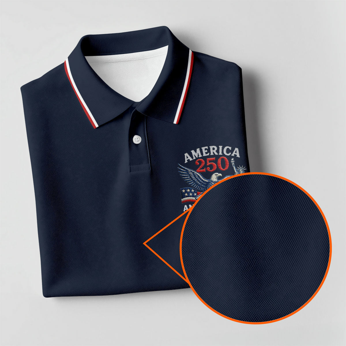 Faith Cross Bald Eagle America 250 Anniversary Navy Patriotic Golf Shirt, Golf Shirt For Women