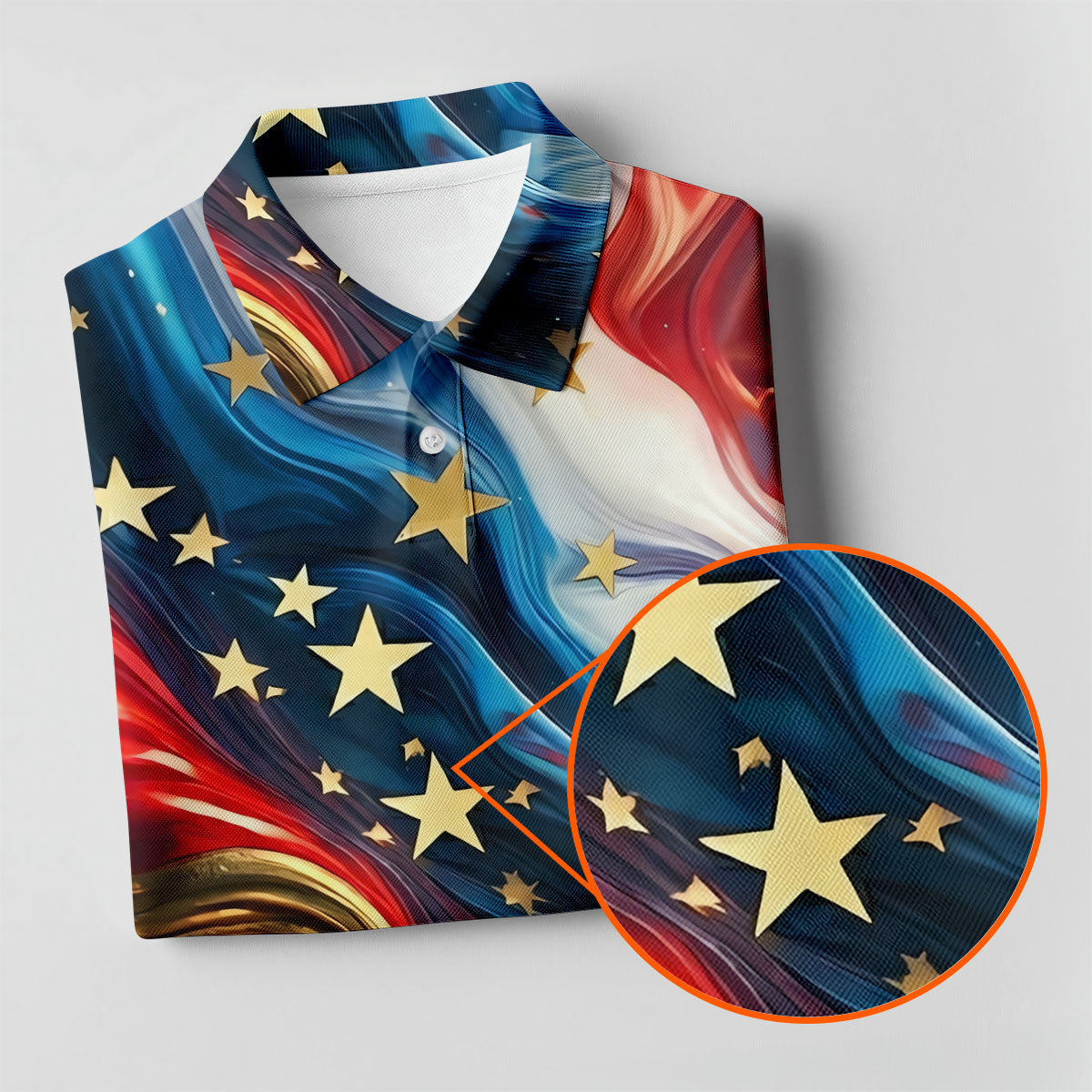 Abstract American Flag Stars Golf Polo Shirt, Mens Golf Shirts, Hawaiian Golf Shirt
