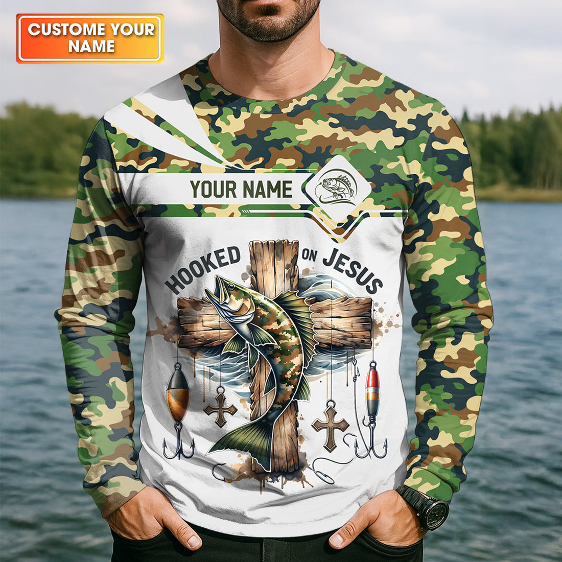 Hooked on Jesus Fishing UPF Shirt – Follow Me Fishers of Men Christian Fishing Shirt