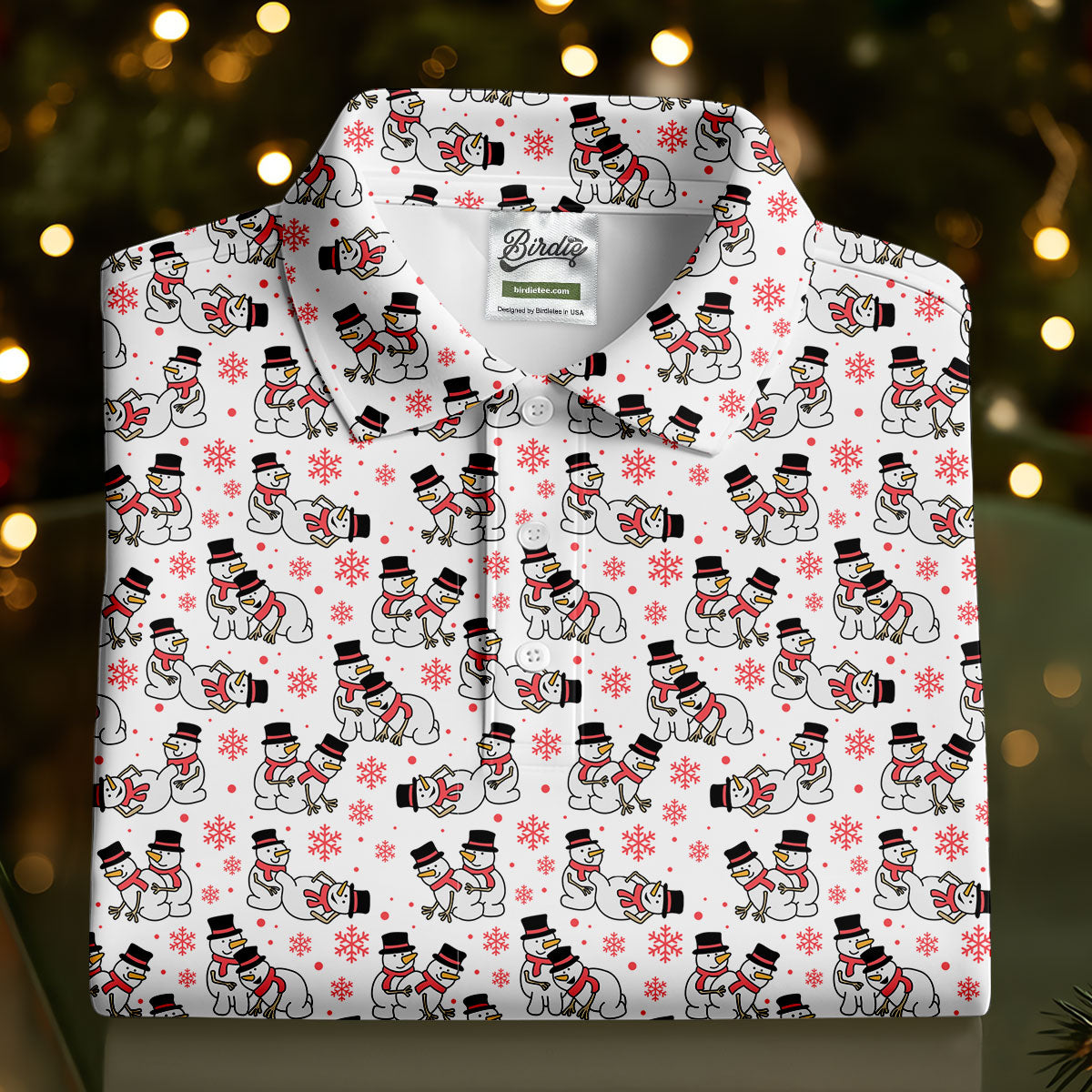 Naughty Snowman White Golf Shirt, Christmas Golf Shirt, Fun Women's Golf Shirts, Ladies Golf Polos