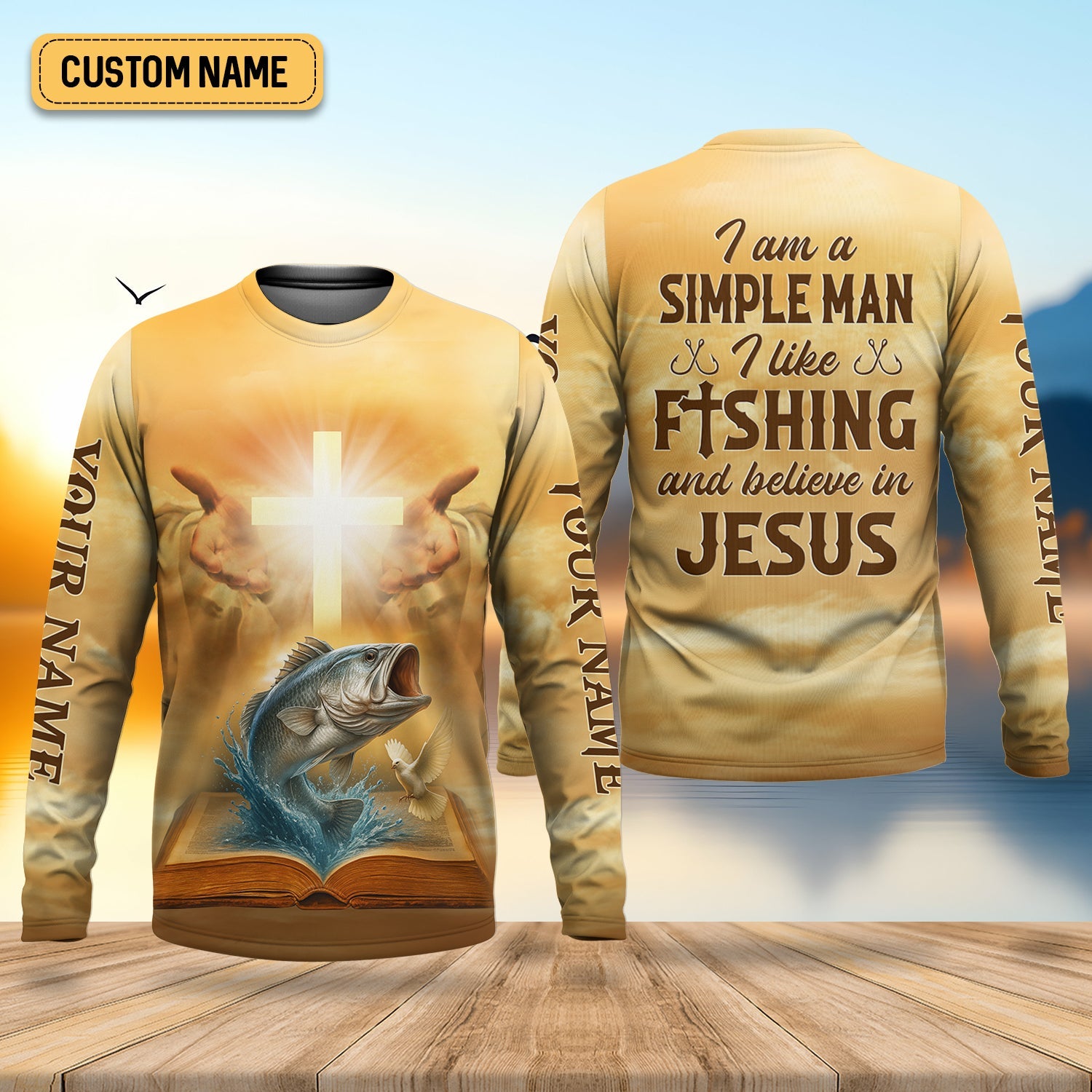 I Like Fishing And Believe In Jesus, Fishing UPF Shirts, Fisherman Gift, Fishing Shirts For Men