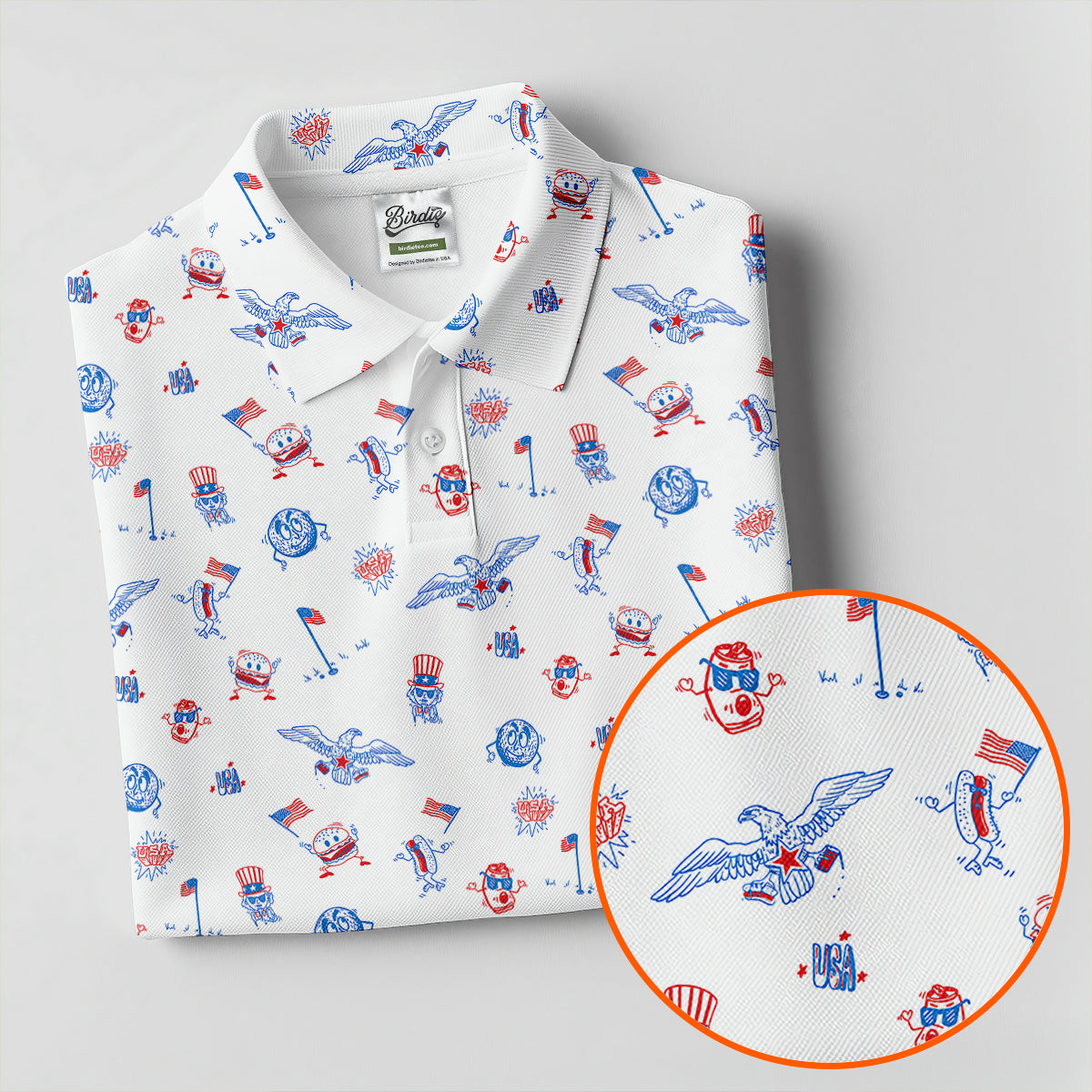 Funny Uncle Sam Eagle Golf Flag All-Over Print 4th of July, 250 Years USA Patriotic Golf Shirt, 4th Of July Golf Shirt, Golf Tops For Women, Golfing Apparel