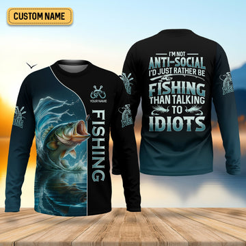 I'd Rather Be Fishing SPF Shirt, Funny Fishing Shirt, Long Sleeve Fishing Shirts, Gift For Fisherman