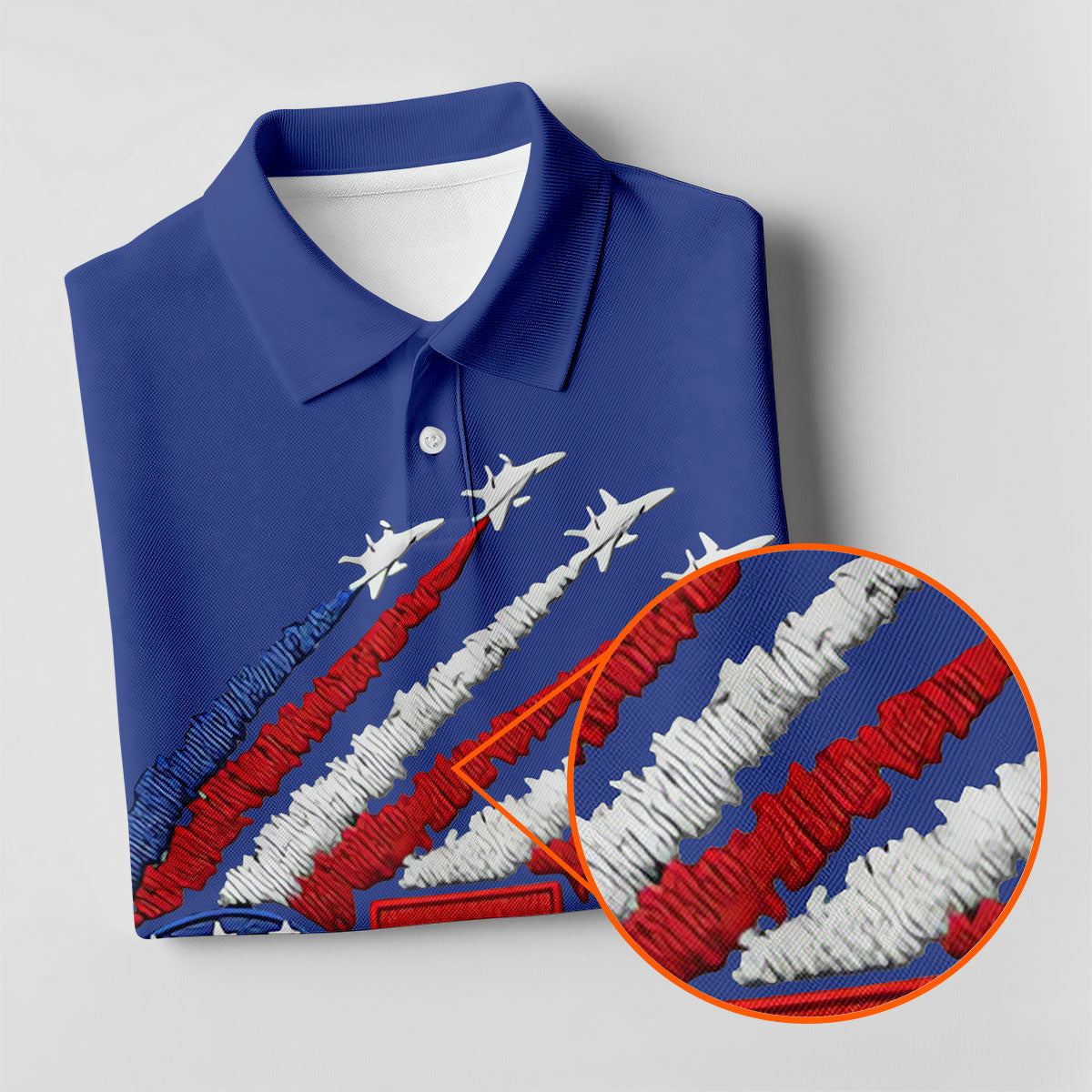 Flying Fighter Jets Faith Cross Patriotic 4th Of July Blue Golf Shirt, 250 Years Golf Shirts For Men