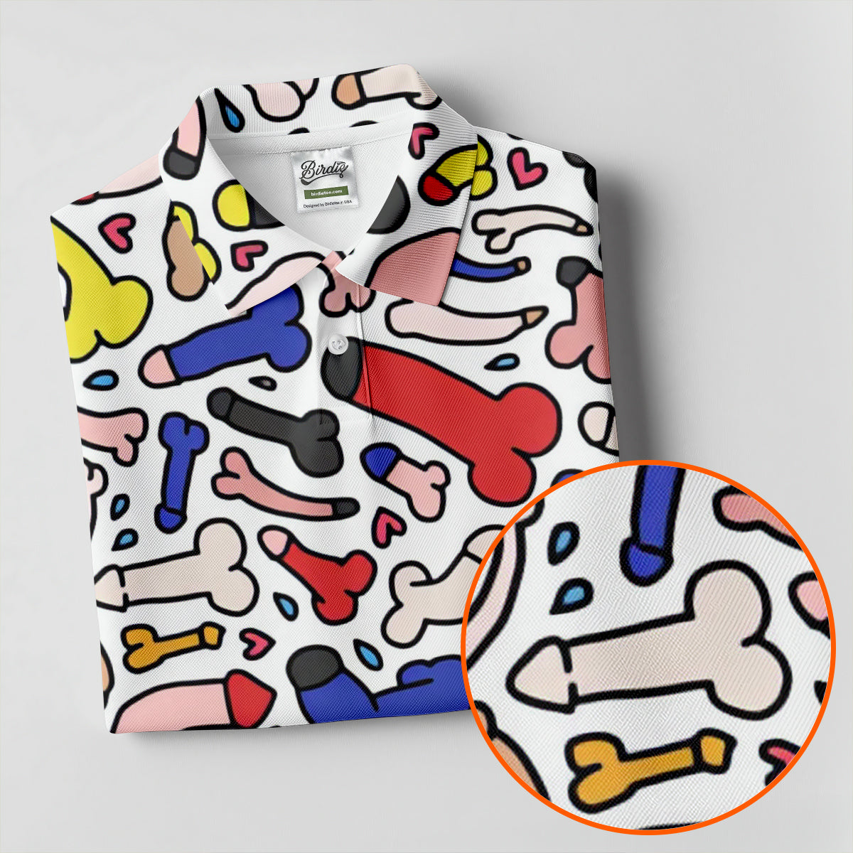 Funny Colorful Adult Doodle Pattern Polo Shirt, Womens Golf Polo, Golf Shirts For Women