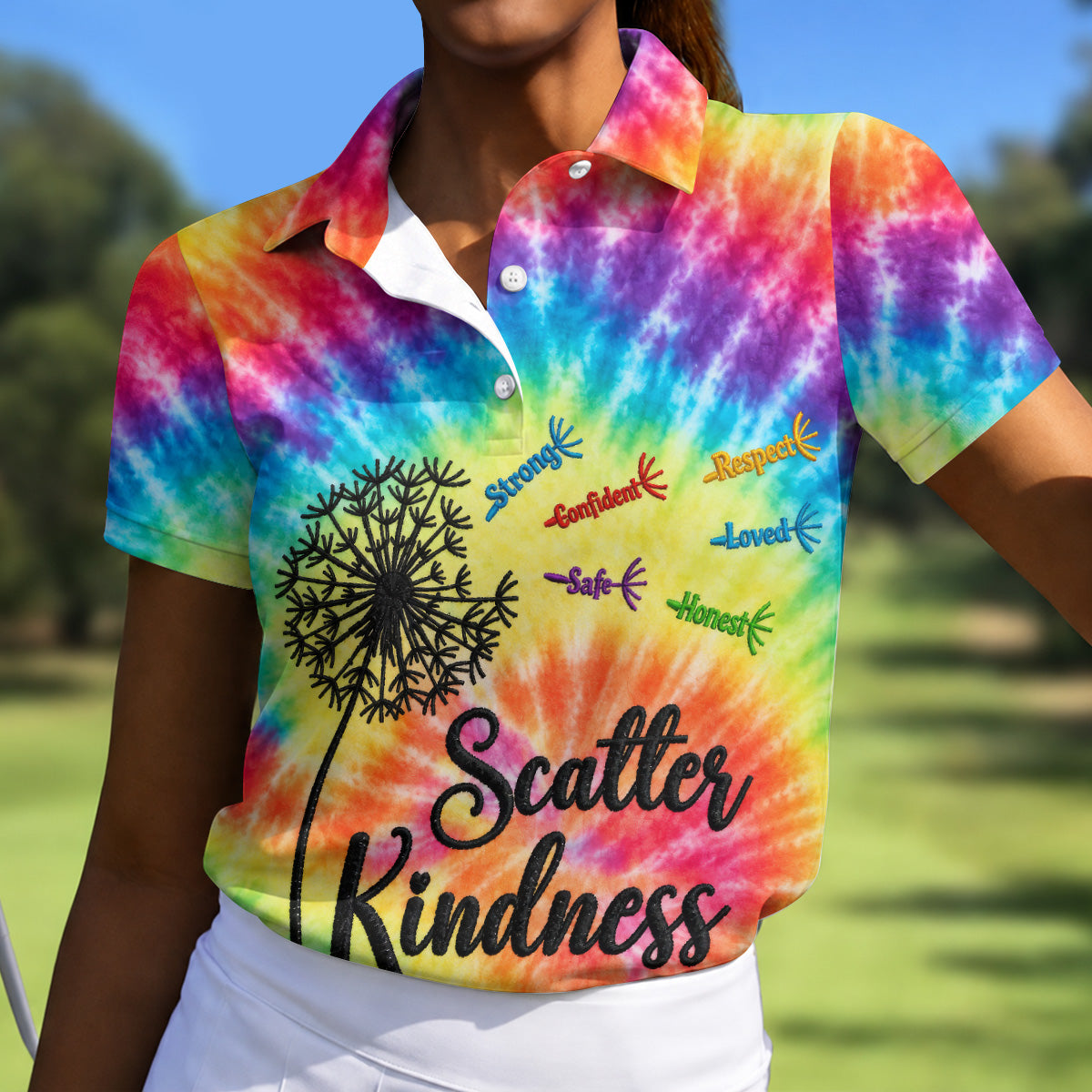 Scatter Kindness Suicide Awareness Polo Shirt, Womens Golf Tops, Golf Polo For Women