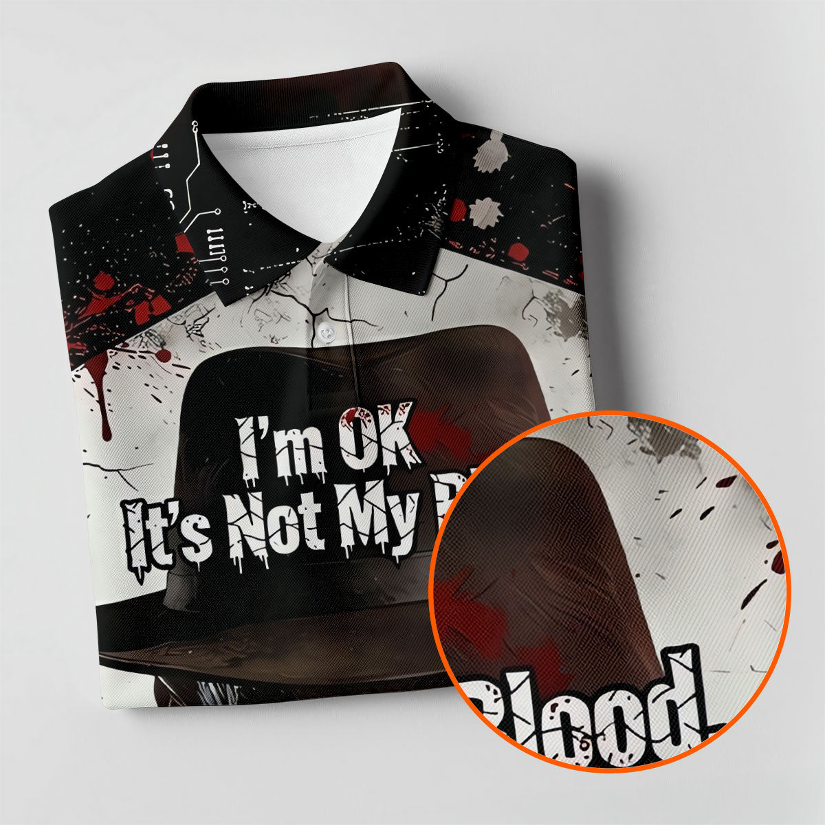 Im Ok Its Not My Blood Character Golf Polo Shirt, Halloween Golf Shirt, Womens Golf Polo