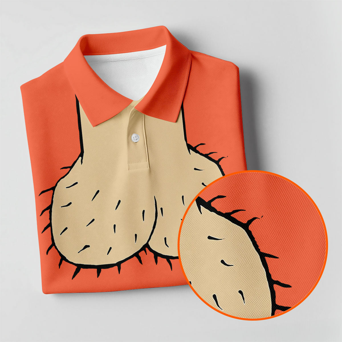 Orange Funny Dickhead Faux Chest Golf Shirt, Ladies Golf Shirts, Golf Polo For Women