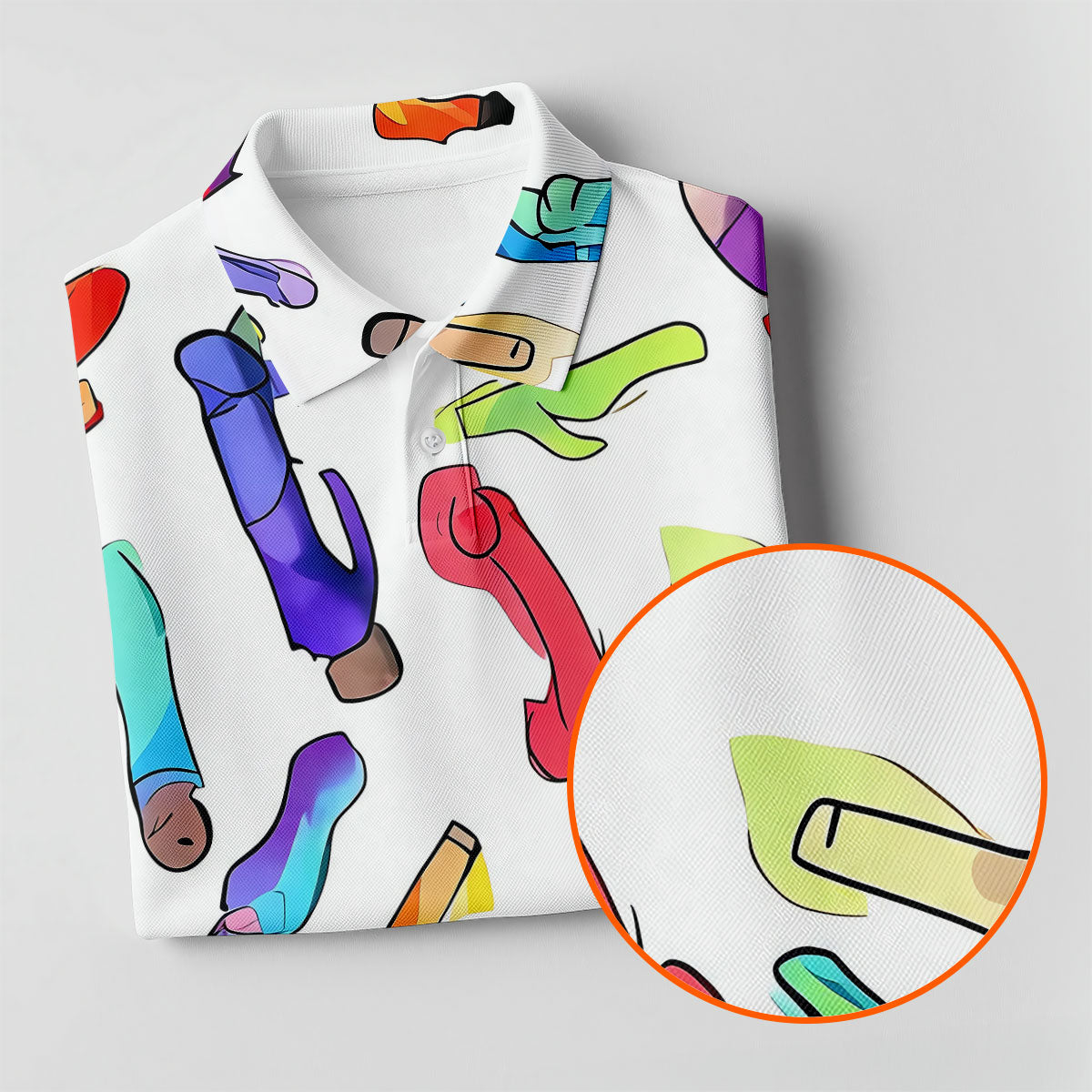 Adult Humor Retro Golf Shirt, Colorful Funny Men's Polo Shirt, Unique Novelty Golf Apparel