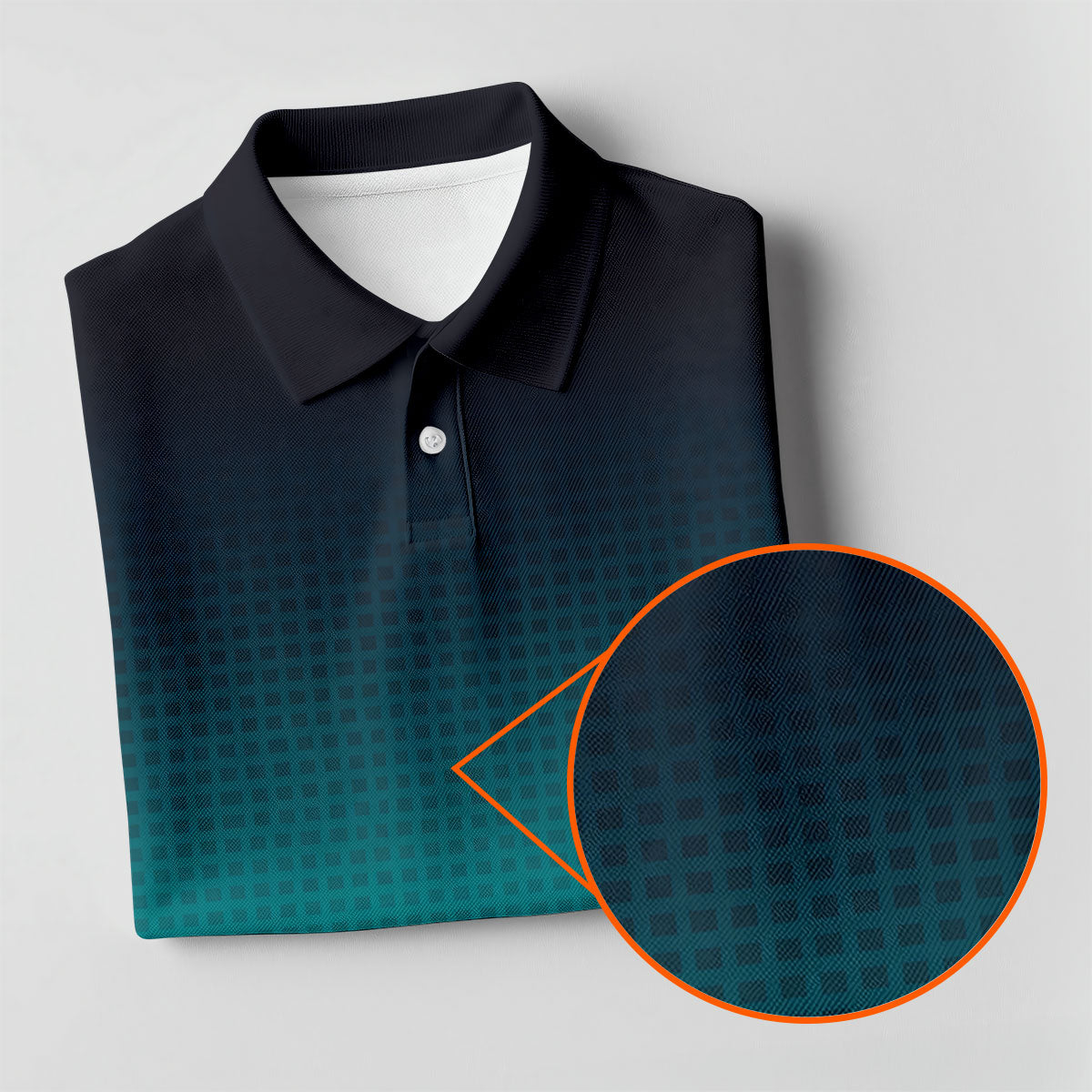 Turquoise Gradient Hawaiian Golf Shirt, Golf Tops For Men, Polo Shirts For Men