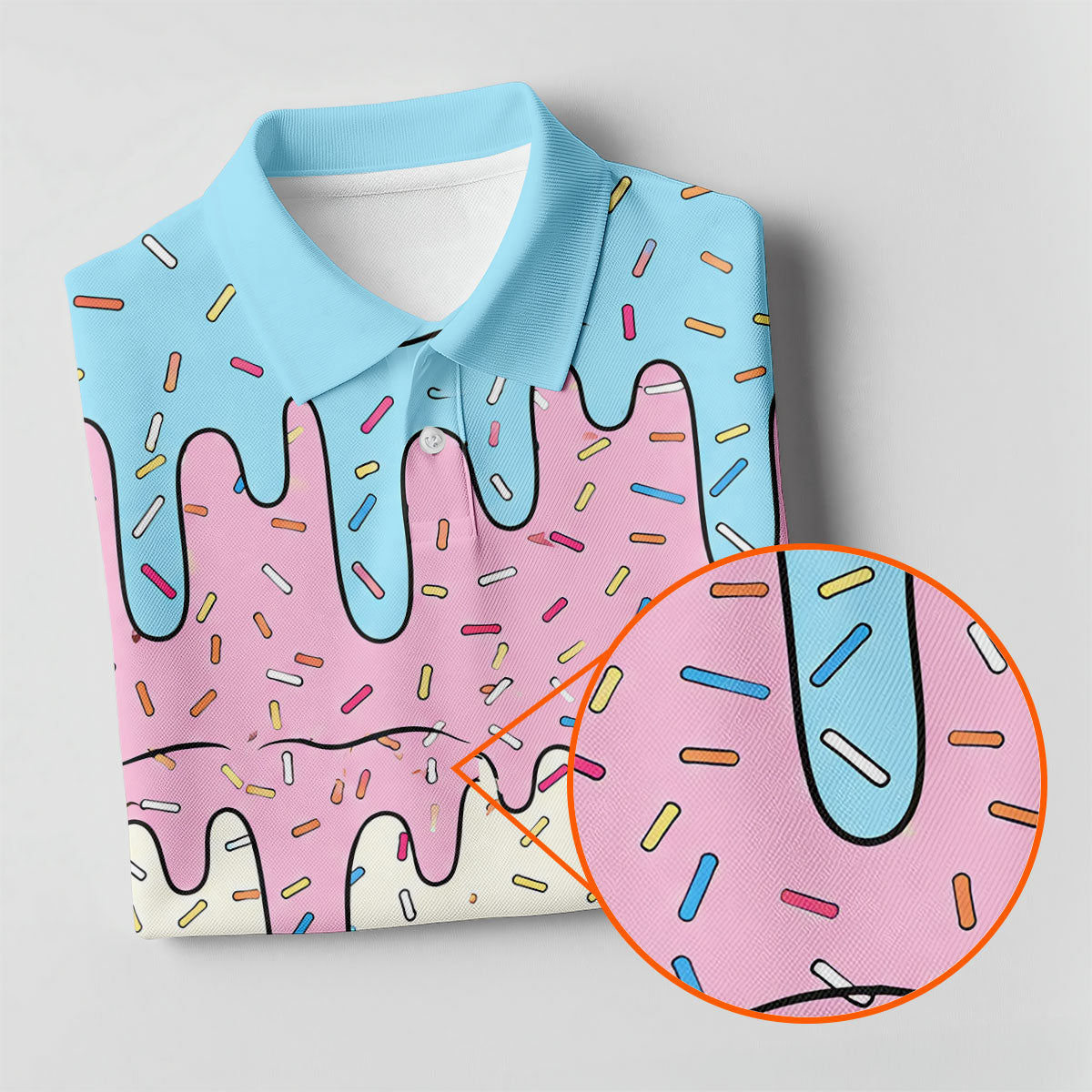 Ice Cream Drip Hawaiian Golf Shirt, Summer Sweets Women's Golf Tops, Ladies Golf Shirts