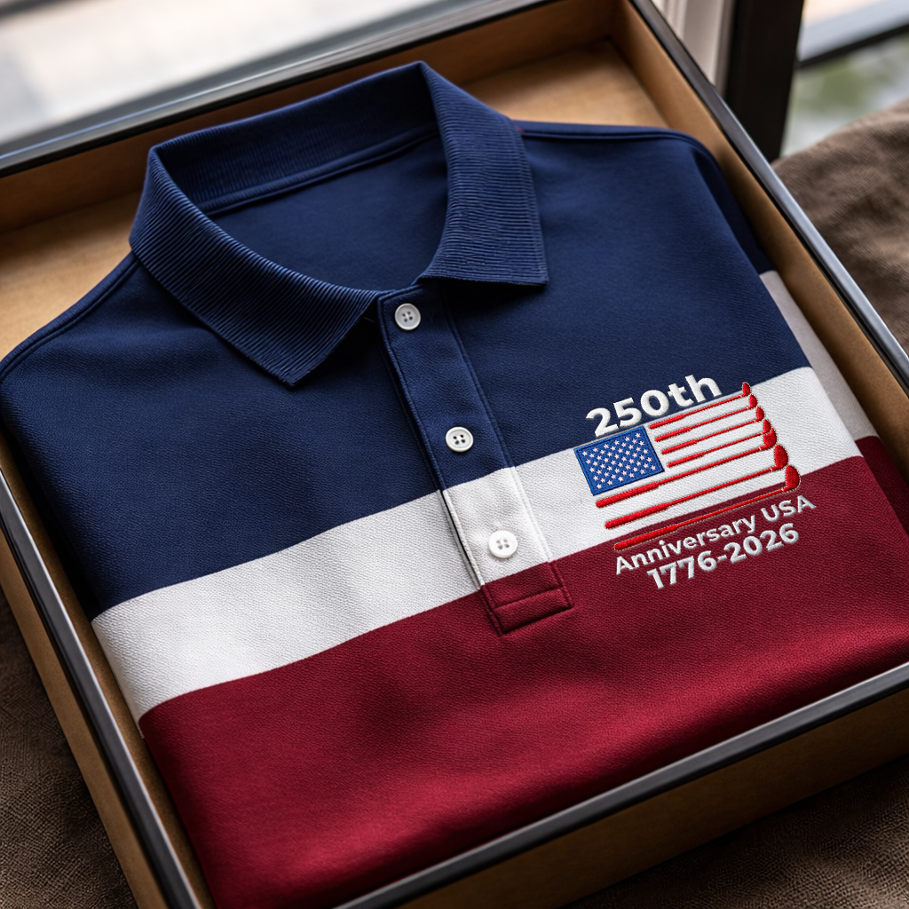 250th Anniversary USA 1776-2026 Red White Blue Ladies Golf Tops, 4th Of July Golf Shirt For Women