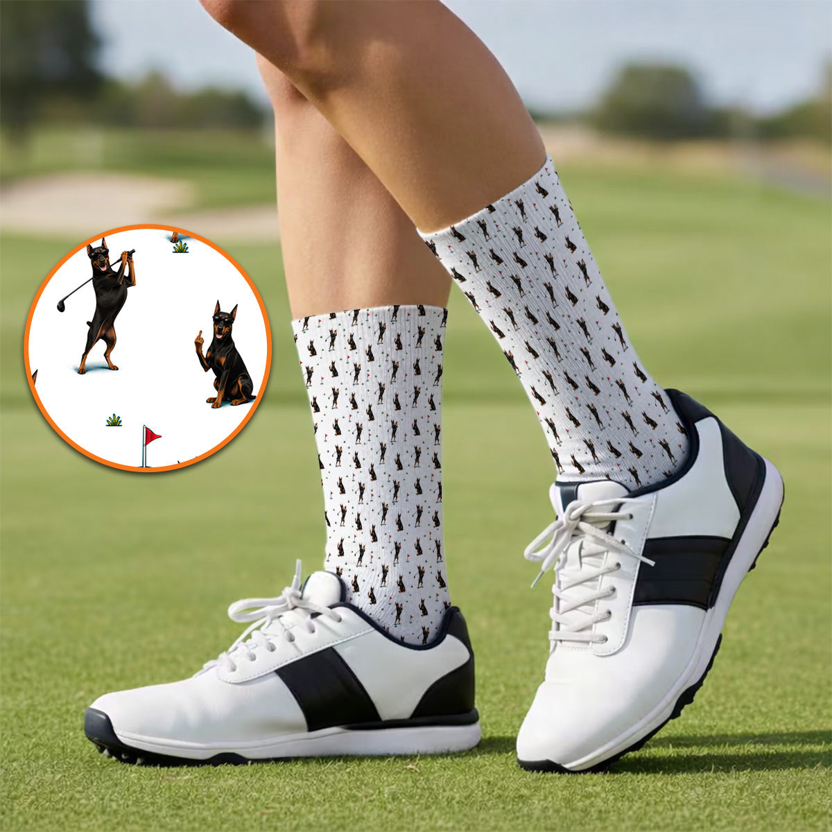 Doberman Golf Towle, Doberman Pattern Golf Towels, Crazy Golf Gift For Men