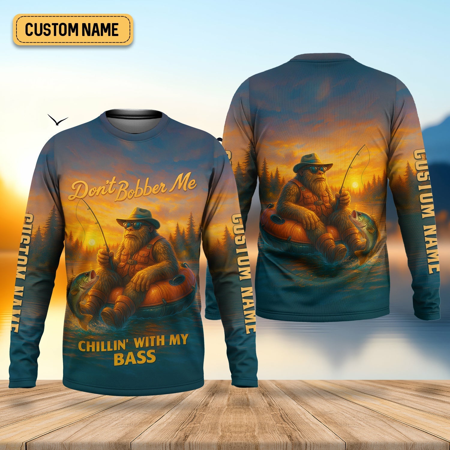 Don't Bobber Me Fishing Shirt, Bigfoot Fishing Shirt, SPF Long Sleeve Shirts, Presents For Fishermen