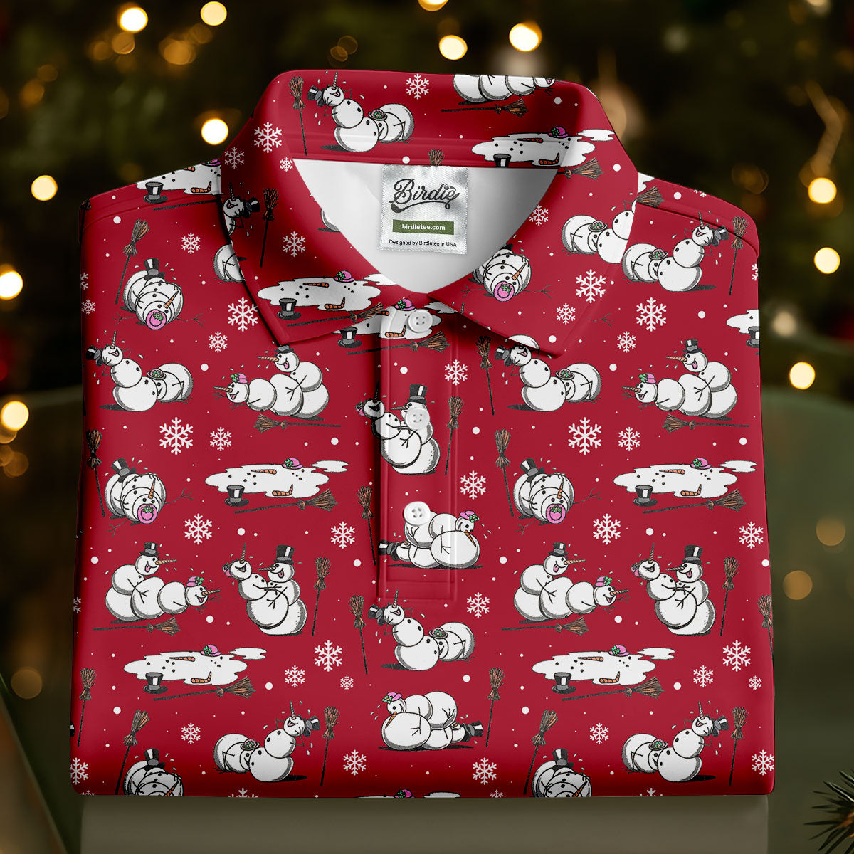 Funny Snowman Naughty Couple Red Golf Shirt, Christmas Golf Shirt, Golf Gift For Ladies, Women Golf Top