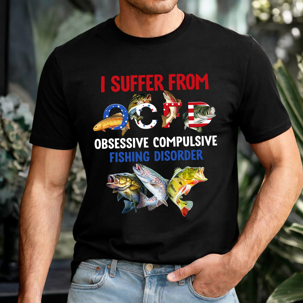 I Suffer From OCFD Patriotic 4th Of July Funny Fishing Shirt, 250th Anniversary Fishing Shirts For Men
