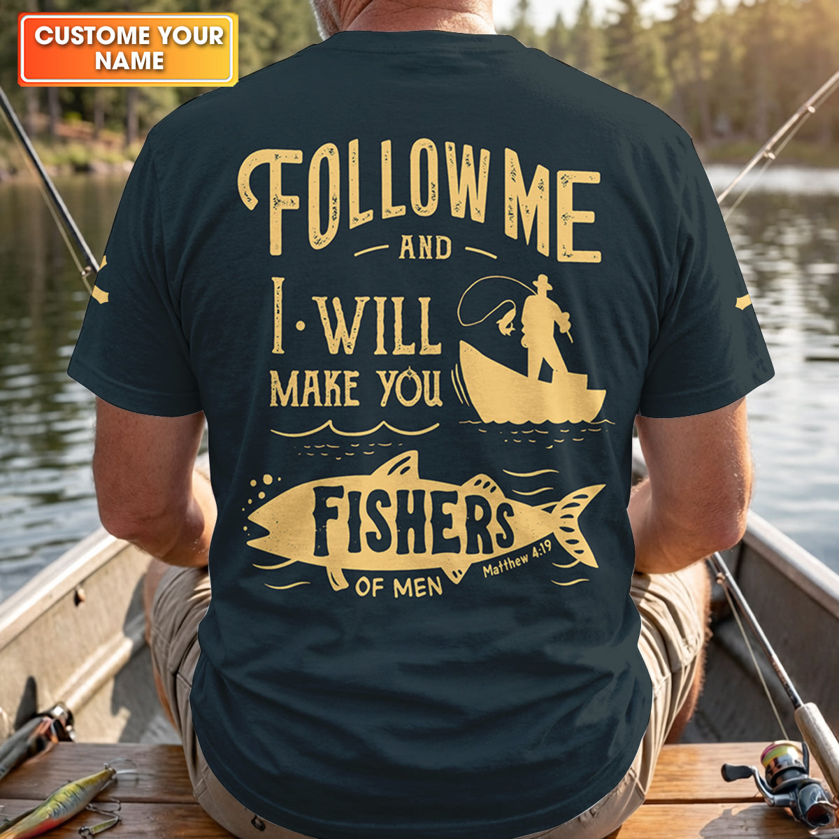 I Will Make You Fishers Of Men Christian Fishing Bible Fishing UPF Shirts, Fishing Shirts For Men