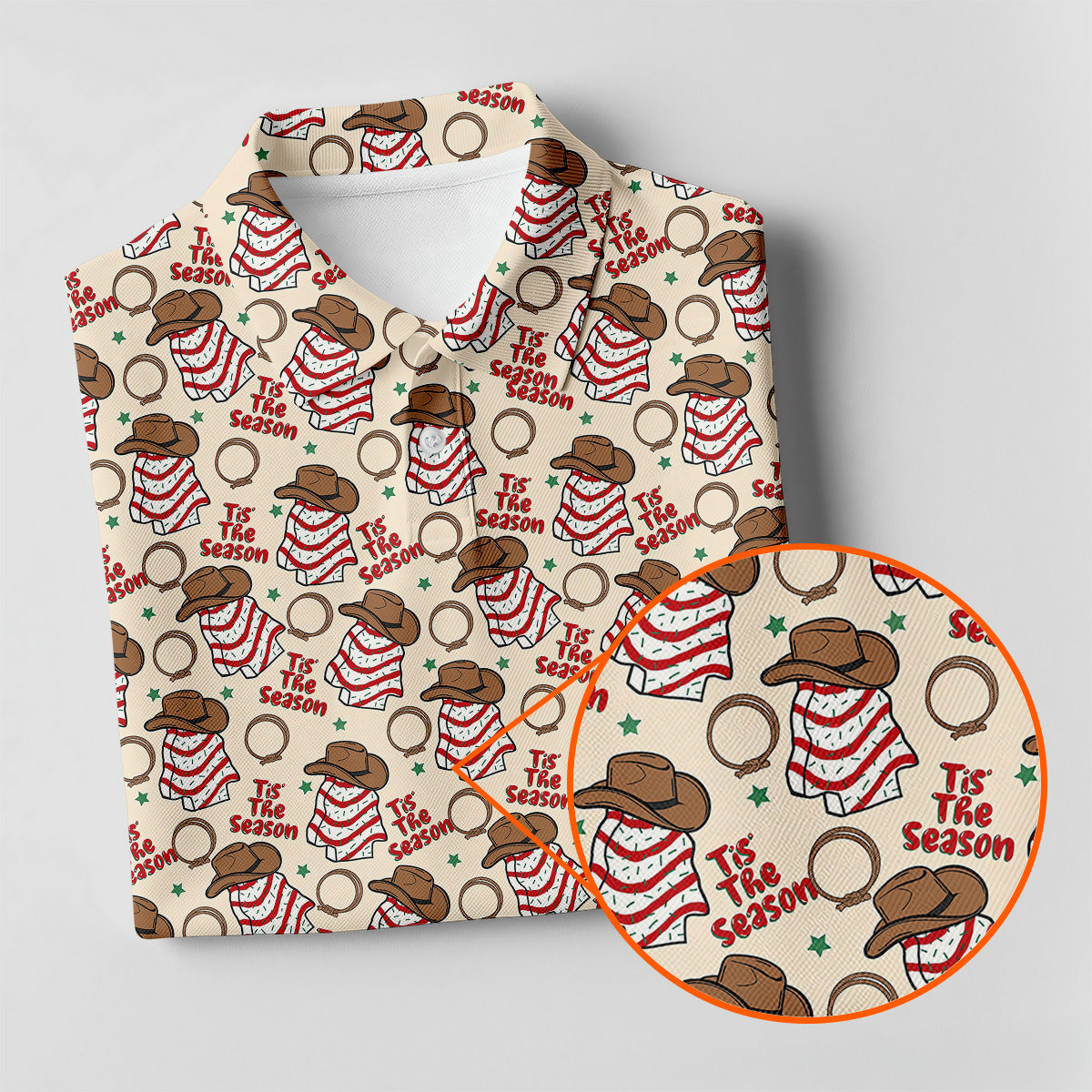 Tis The Season Western Christmas Fun Women's Golf Shirts, Ladies Golf Polos, Christmas Golf Shirt