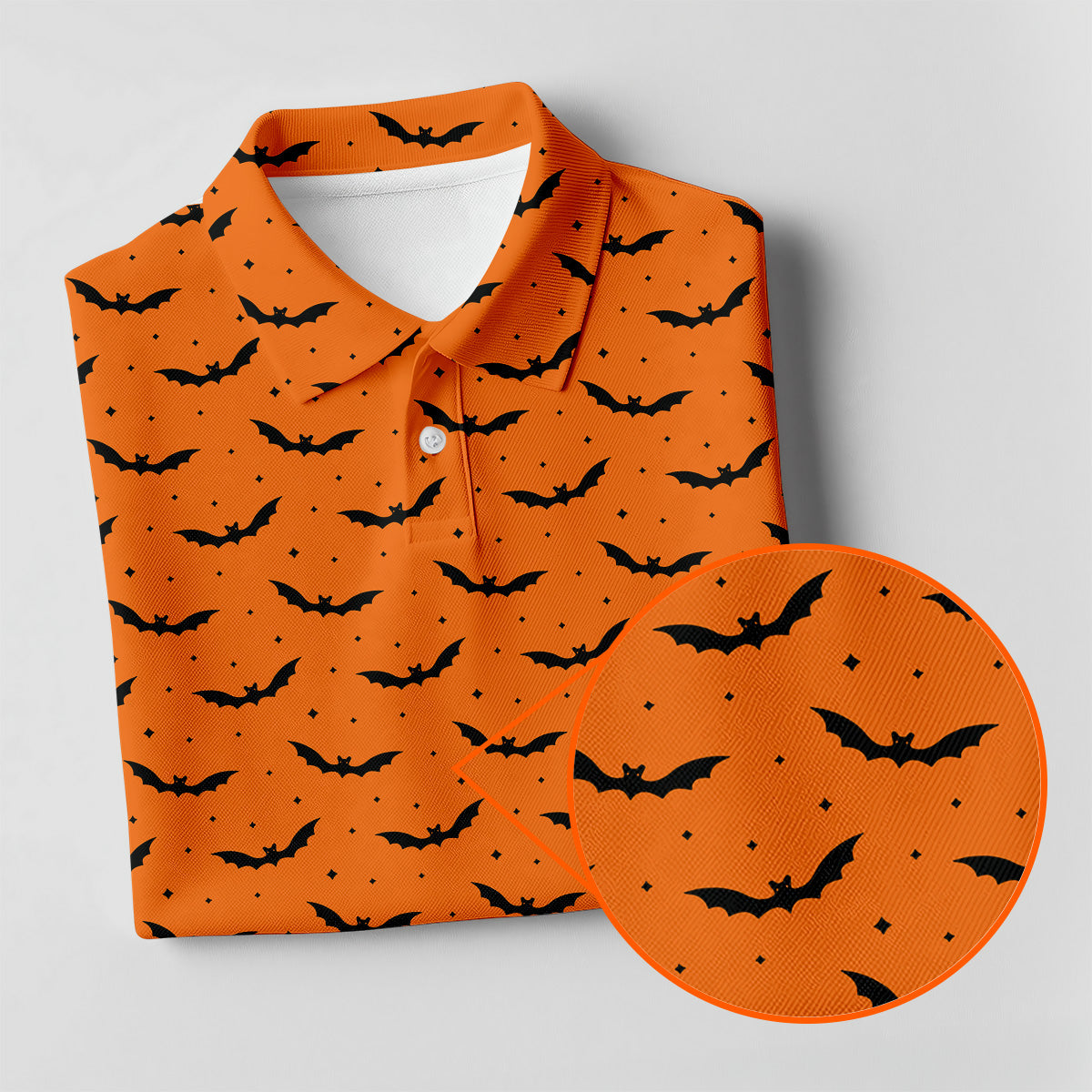 Spooky Bats Orange Halloween Golf Shirt, Ladies Golf Tops, Golf Gifts For Women, Golfing Apparel
