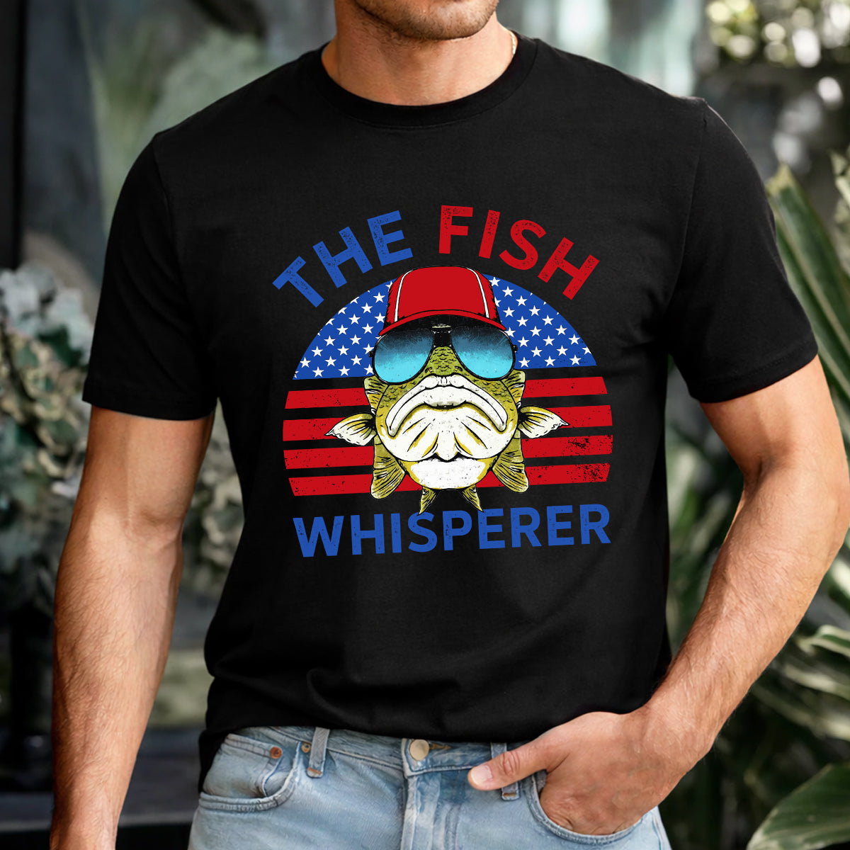 The Fish Whisperer Bass Fishing Patriotic 4th Of July Funny Fishing Shirt, 250th Anniversary Fishing T-Shirts
