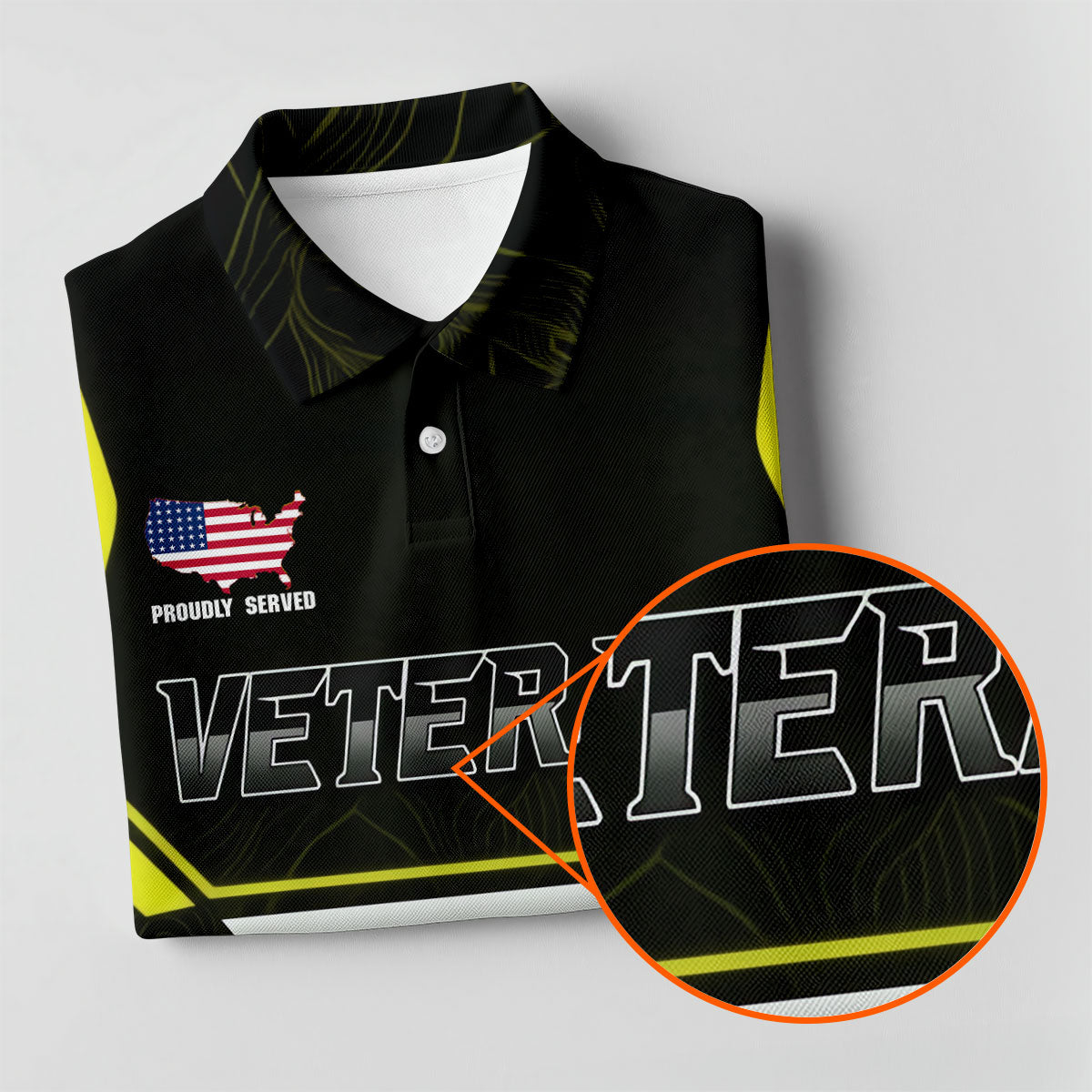 Personalized Veteran America 250 Polo Shirt Yellow Accent, Golf Shirts For Women, Women’s Golf Apparel