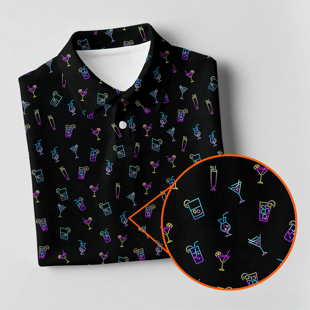 Neon Cocktail Retro Golf Shirt, Ladies Golf Tops, Golf Shirt For Women, Ladies Golf Shirts