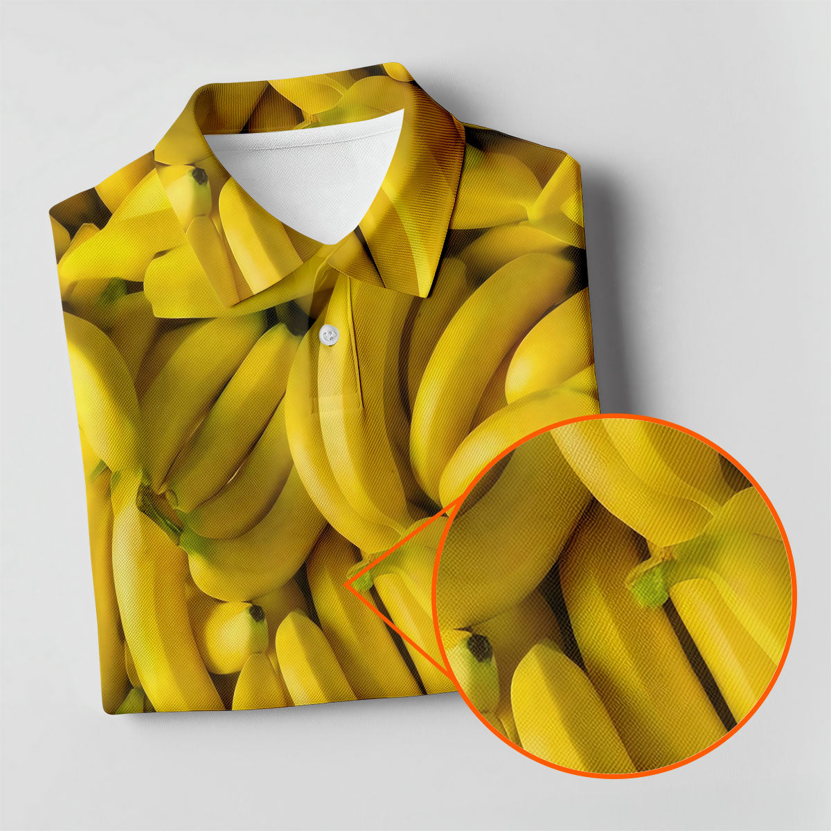 Realistic Banana Print Hawaiian Golf Shirt, Golf Tops For Women, Performance Golf Shirt