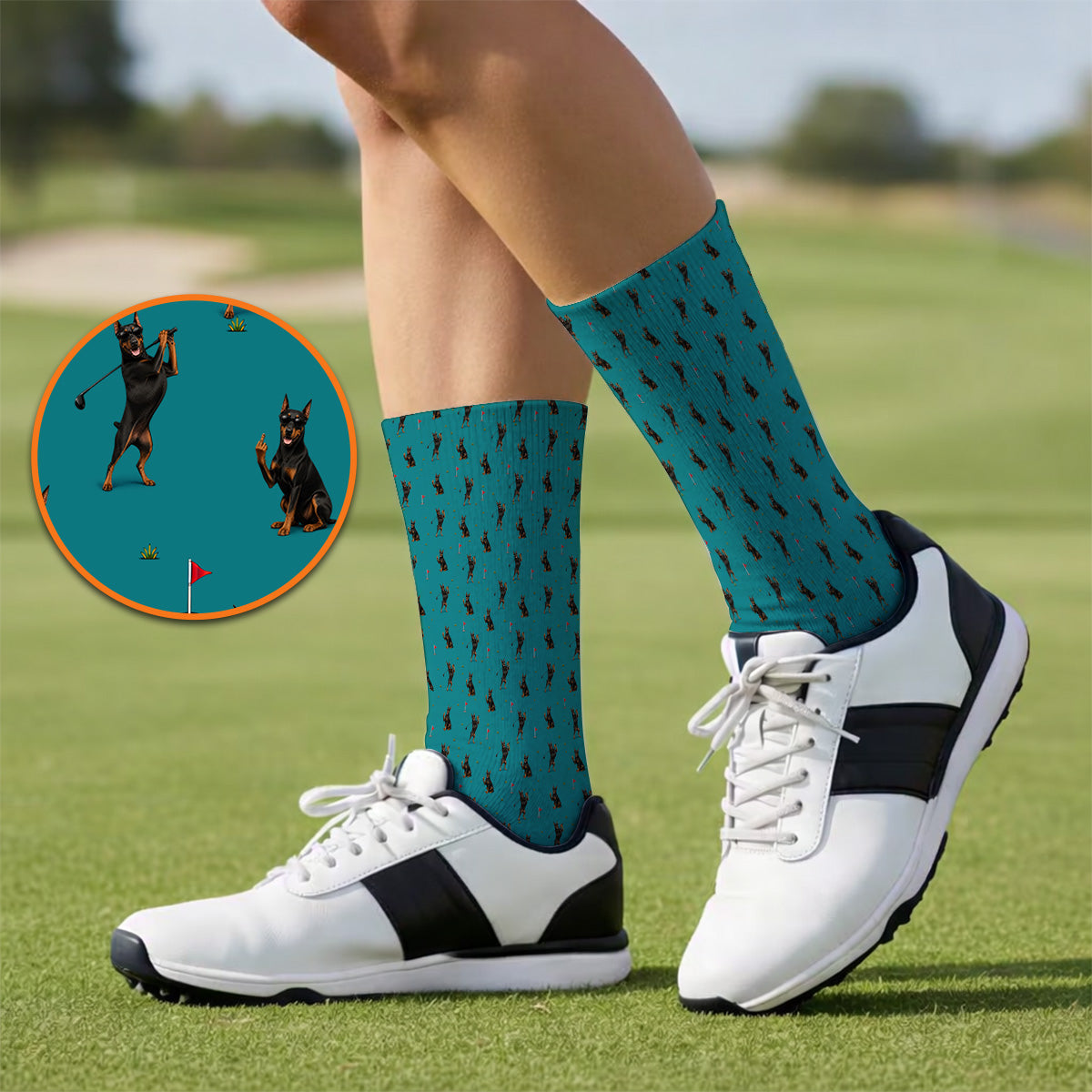 Doberman Golf Towle, Doberman Pattern Golf Towels, Crazy Golf Gift For Men