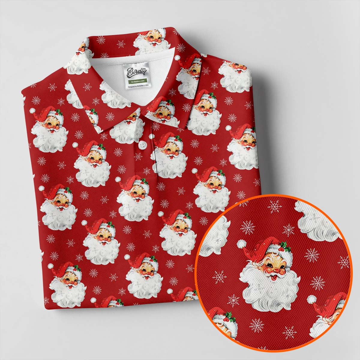 Vintage Santa Claus Red Christmas Women's Golf Tops, Christmas Golf Shirt, Ladies Golf Polos, Golfing Apparel