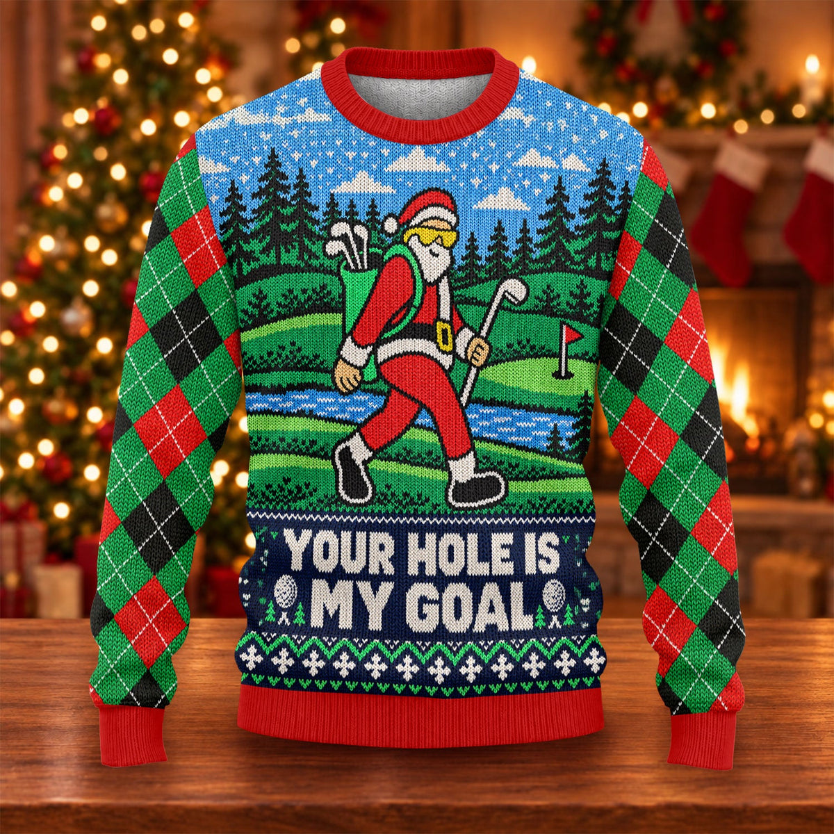Your Hole Is My Goal Ugly Christmas Sweater, Ugly Sweater Party, Golf Lover Gifts