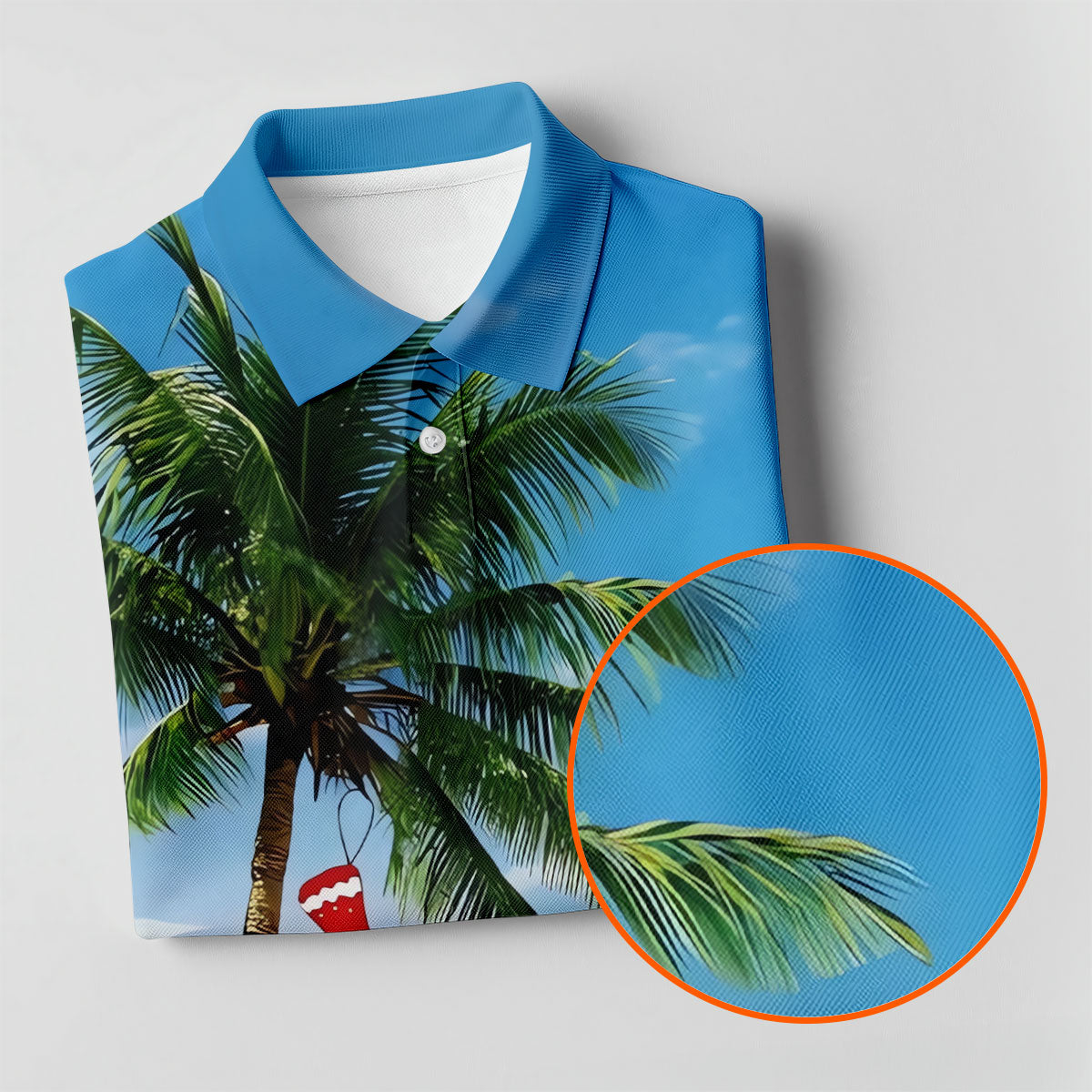 Funny Santa Running On Tropical Beach Christmas Golf Shirt, Men's Golf Shirt, Hawaiian Golf Shirt