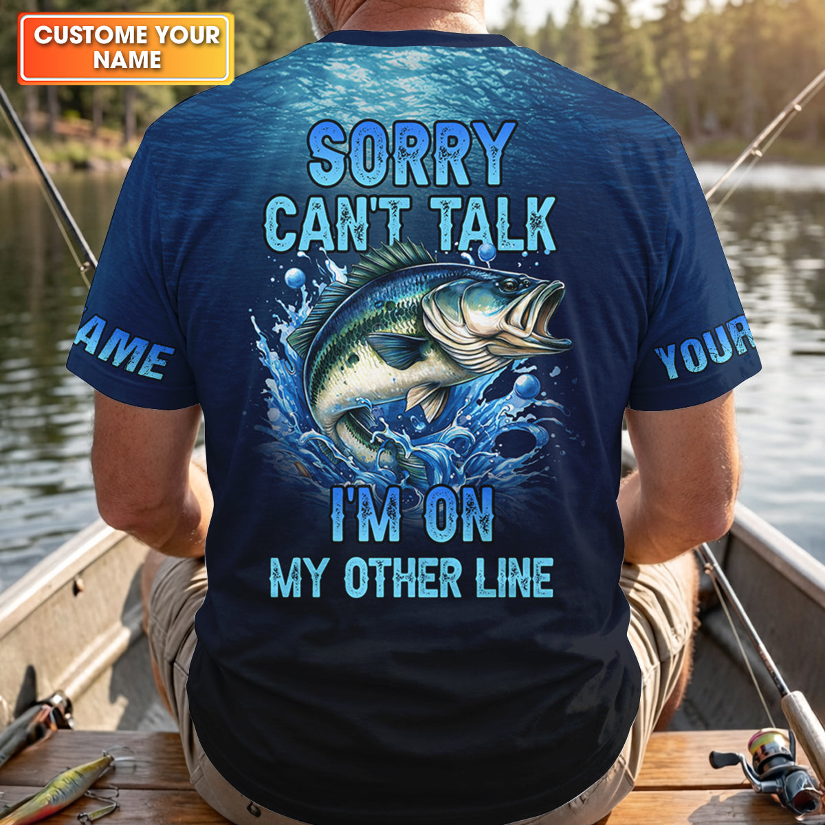 Sorry Can't Talk, Personalized Fishing Shirt, Fishing UPF Shirts, Mens SPF Shirt, Funny Fisherman Gift