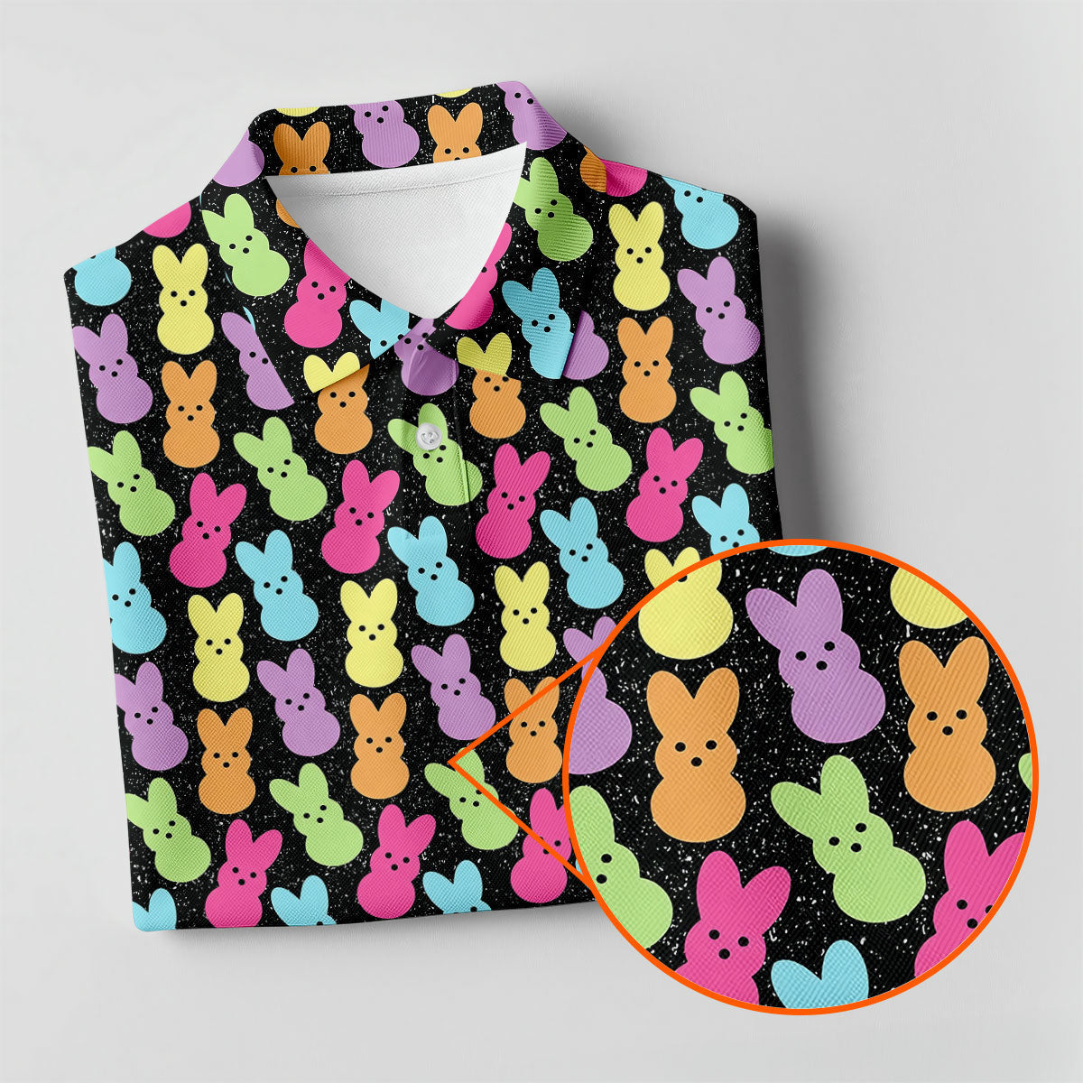 Colorful Easter Peeps Black Golf Shirt, Women Golf Top, Cute Golf Outfit, Ladies Golf Shirts