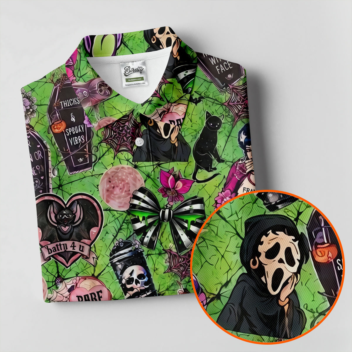 Halloween Horror Character Golf Polo Shirt, Womens Golf Polo, Golf Shirts For Women