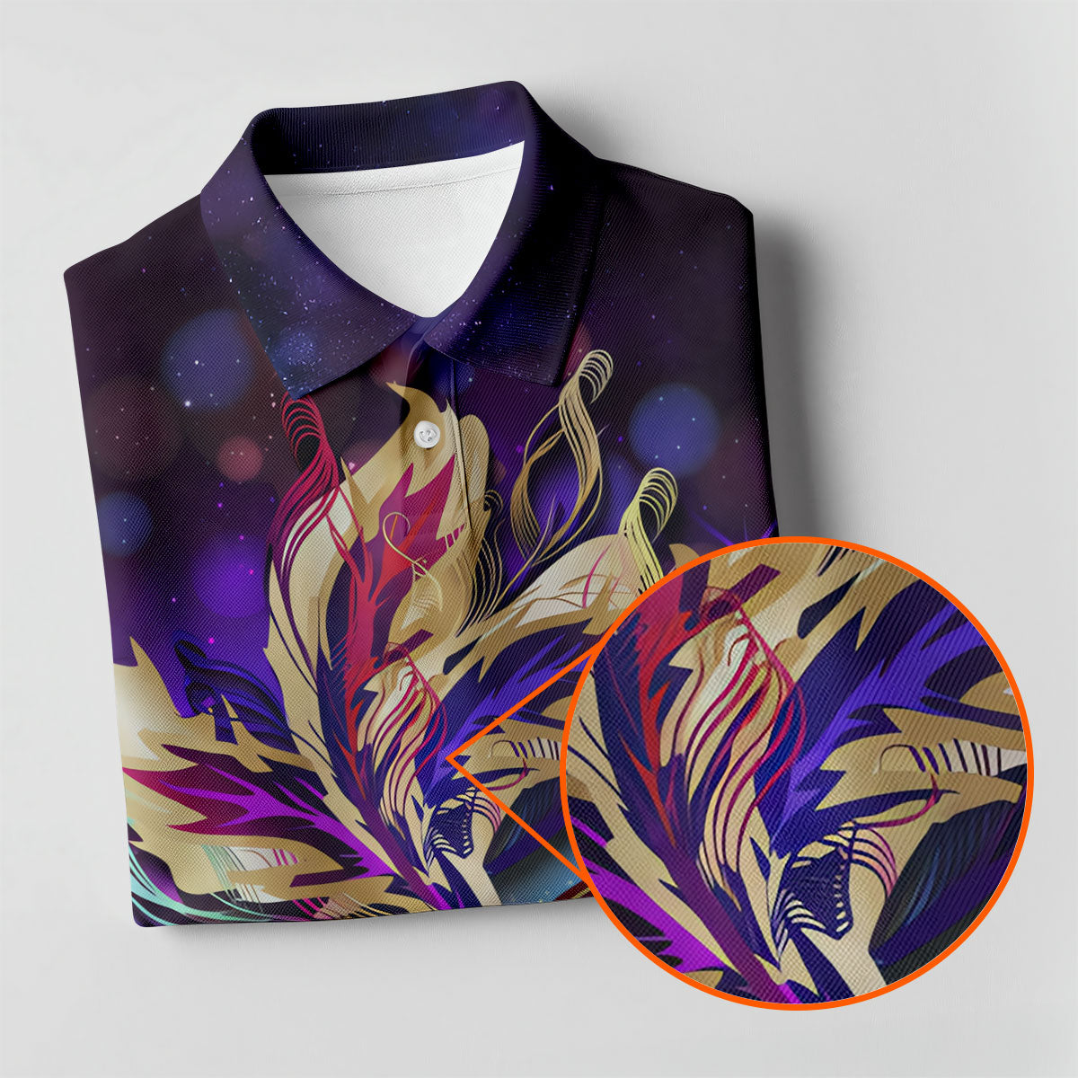 Mardi Gras Mask Feather Ribbon Purple Golf Shirt, Women's Golf Tops, Ladies Golf Shirt