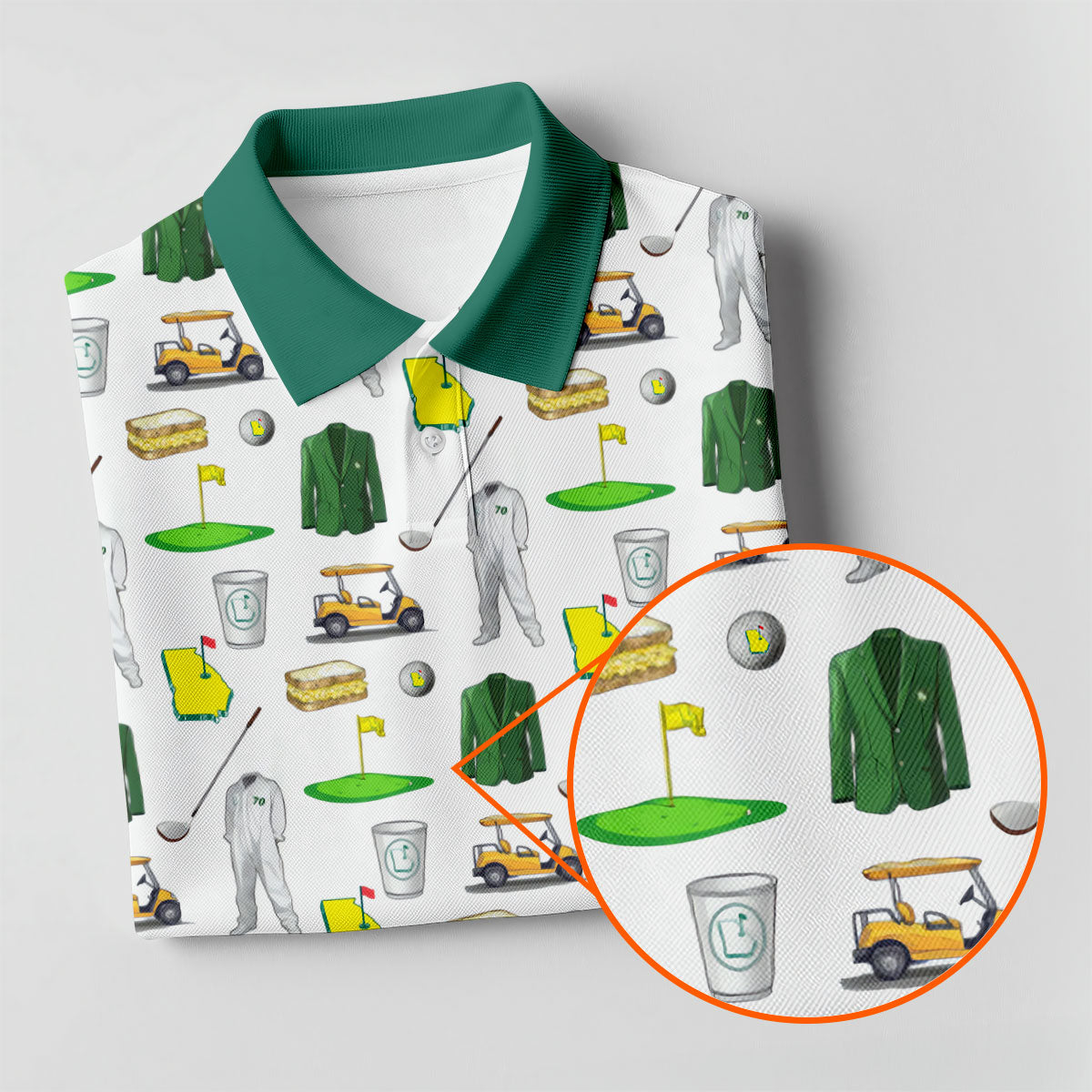 Golf Tournament Augusta Golf Seamless Pattern Performance Golf Shirt, Women Golf Top, Ladies Golf Shirts