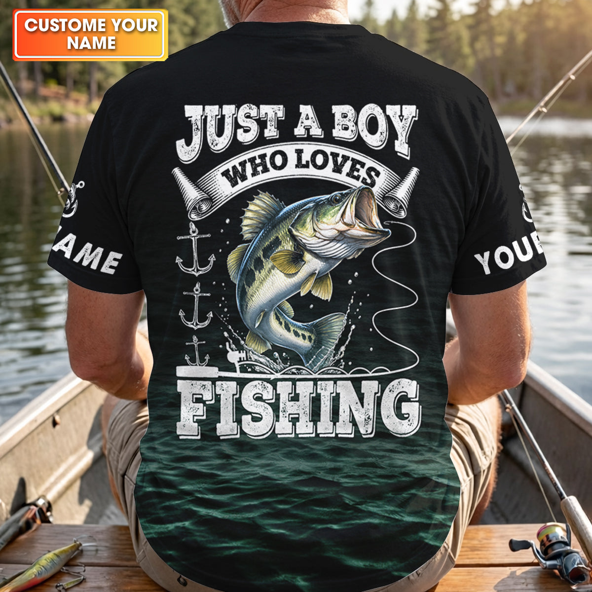 Just A Boy Who Loves Fishing Funny Fishing Shirt, Fishing UPF Shirts, Fishing Shirts For Men
