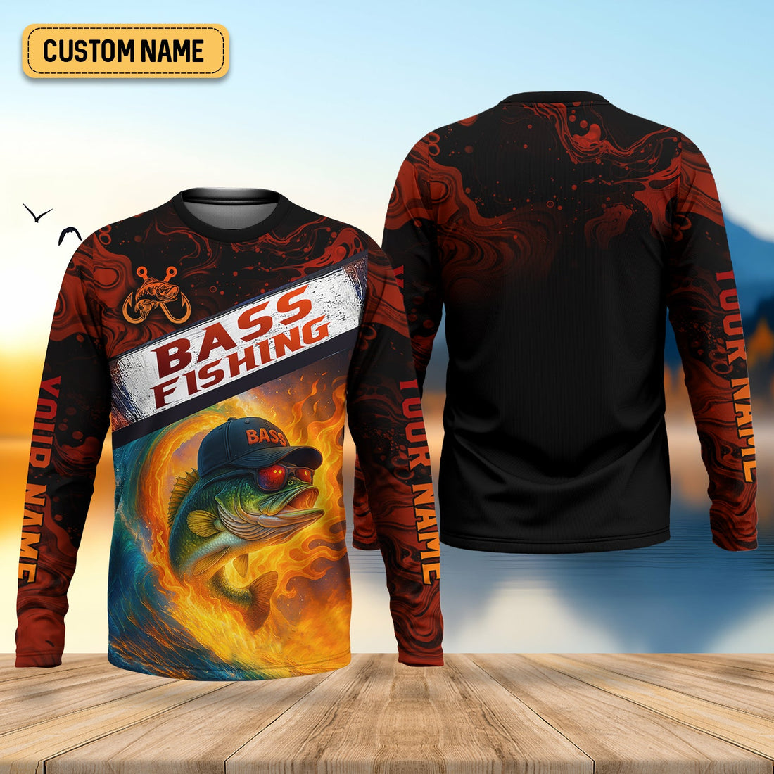 Bass Fishing Apparel, SPF Shirt For Men, Gift For Fisherman, Fishing Shirts For Men